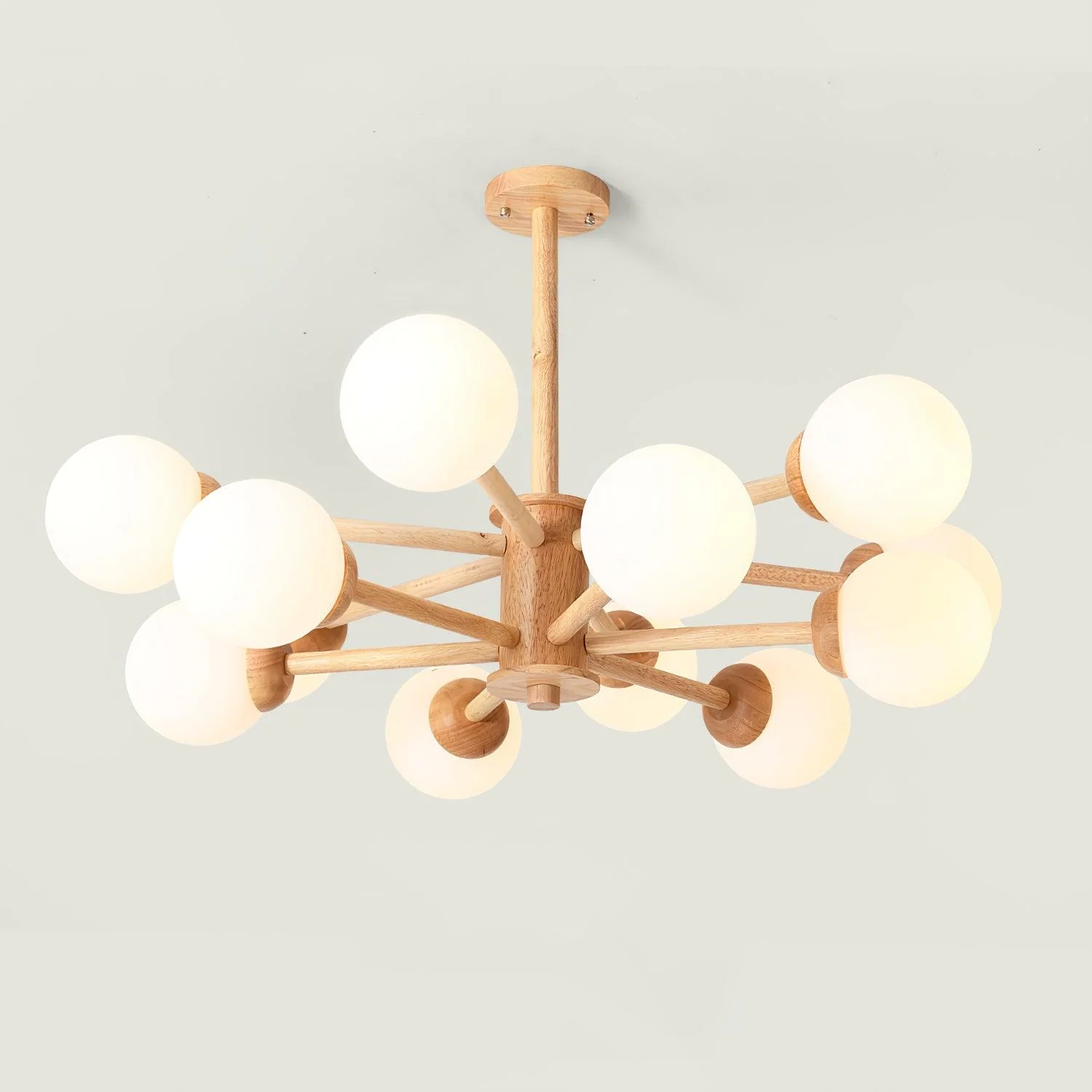 Люстра Kozan Wooden - 8 плафонов ∅88см x 51см, дерево, белый