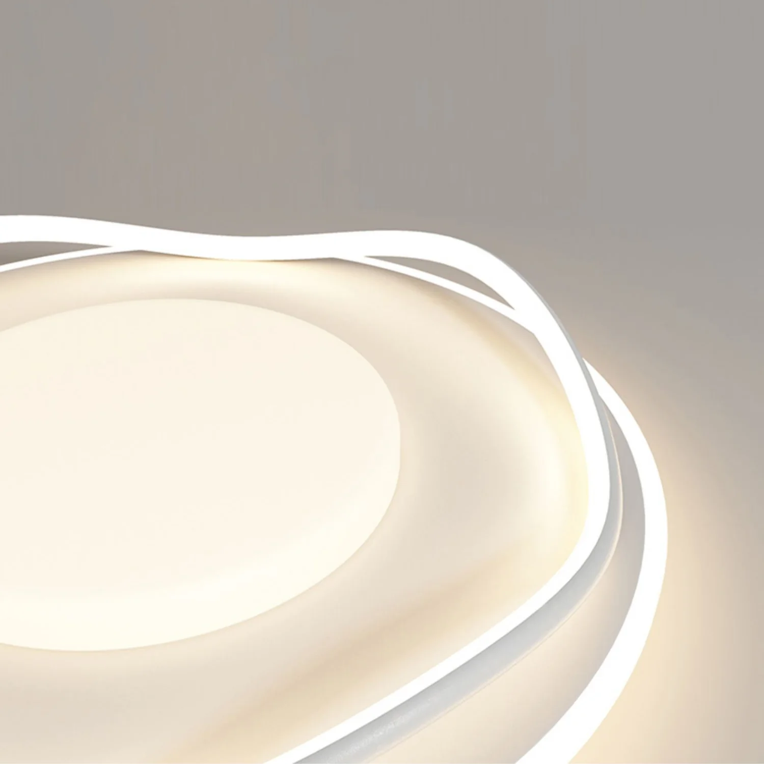 Потолочный светильник Minimalist Cloud Shape - ∅48см x 10см, белый, черный, холодный свет