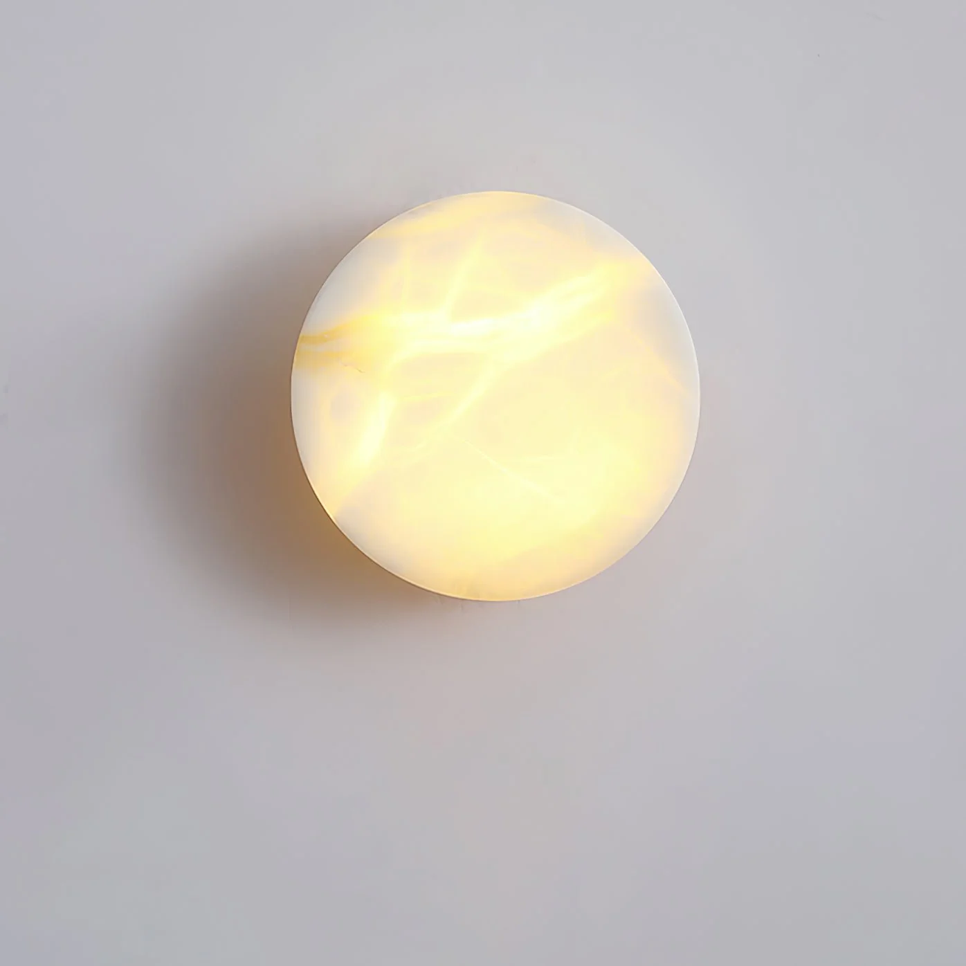 Настенный светильник Cylindrical Alabaster - ∅18см х 7см, черный, белый, теплый свет