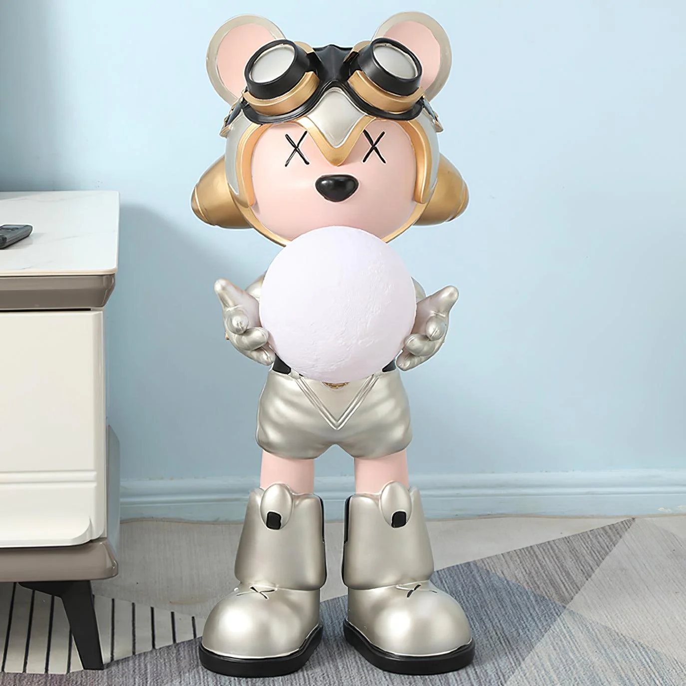 Торшер Space Bear Built-in Battery - ∅33см x 75см, золотой, сенсорный