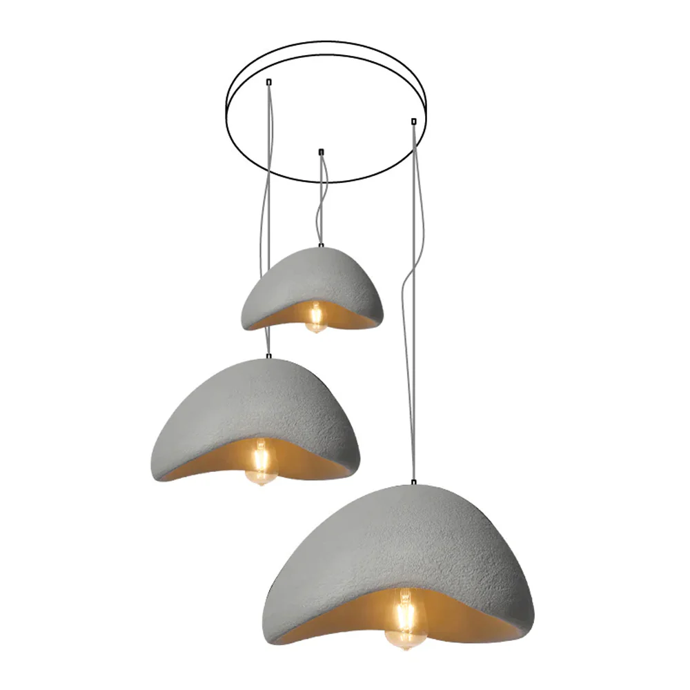 Люстра Khmara Halia Combination A - ∅40см x 22см + ∅60см x 33см, серый, длинное крепление