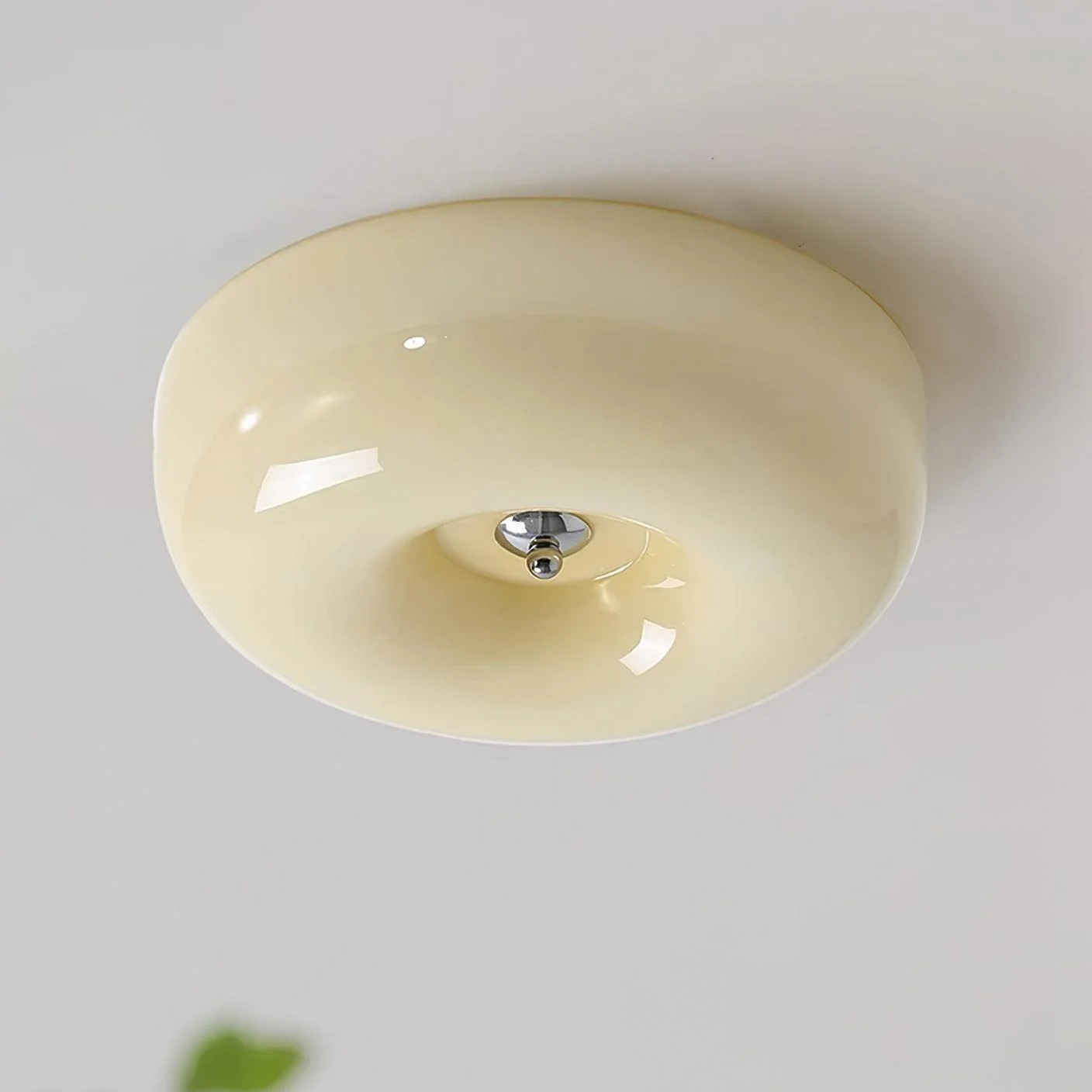 Потолочный светильник Cream Pudding - ∅40см х 10см, кремовый, теплый свет