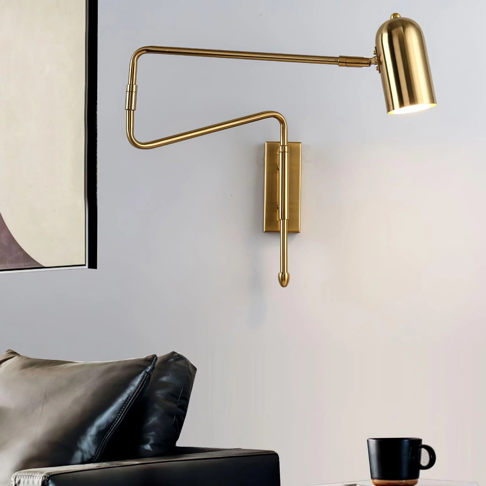 Настенный светильник Adjustable Arm Plug In - модель A, 42см x 41см, золотой