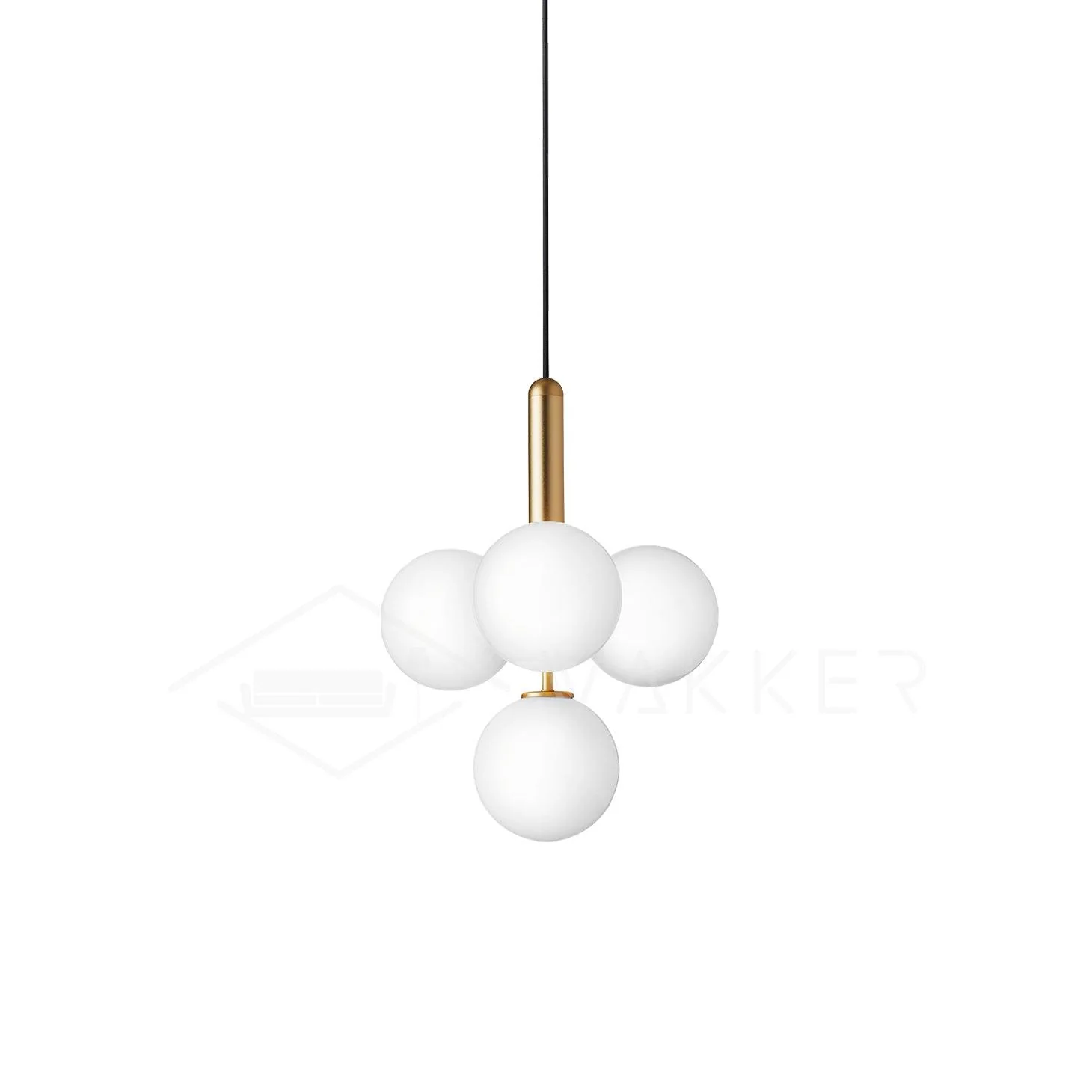 Подвесной светильник Luminae - 3 подвеса ∅20см x 150см, золотой, белый