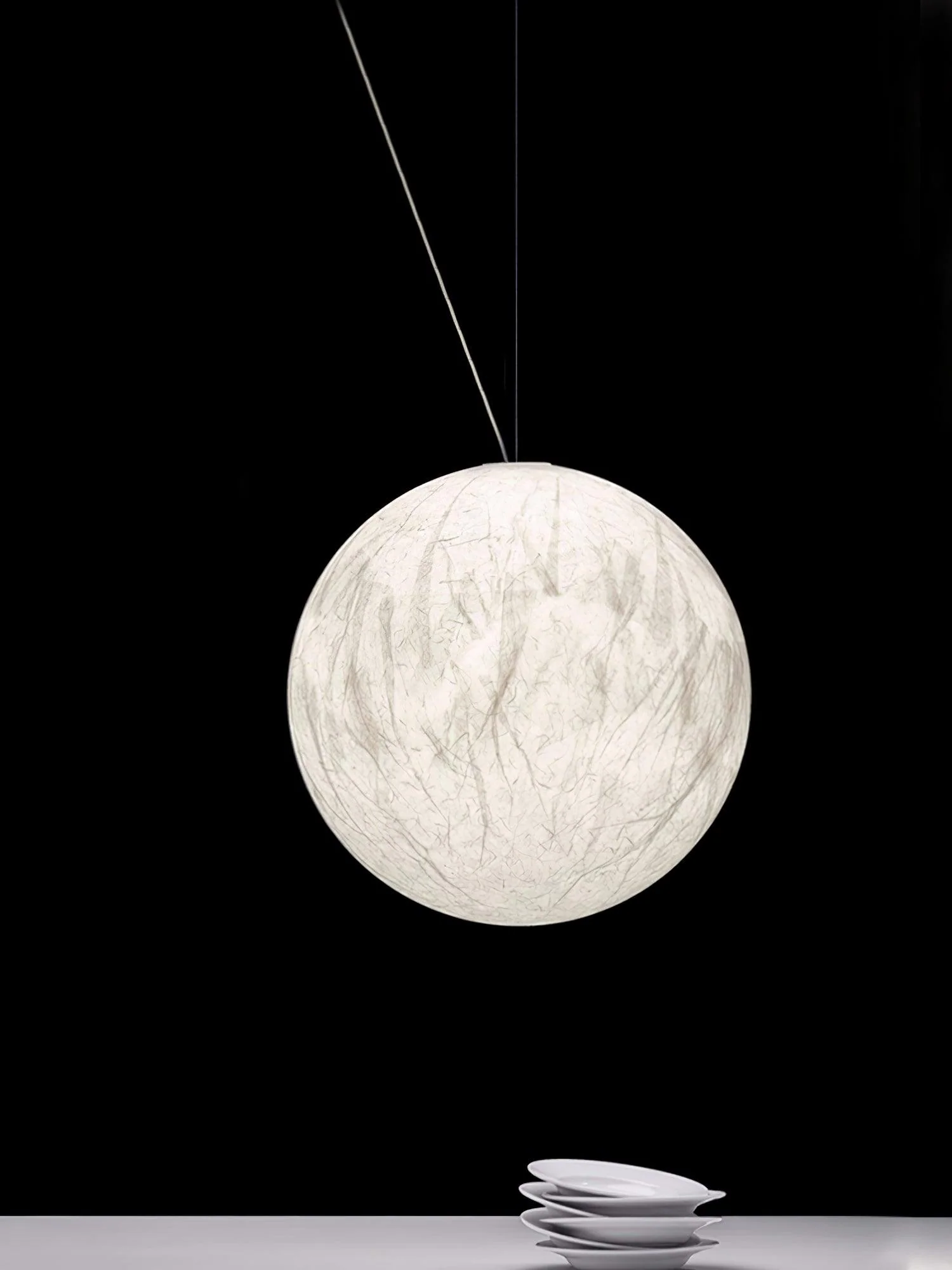 Подвесной светильник Moon Silk - ∅30см x 30см, белый