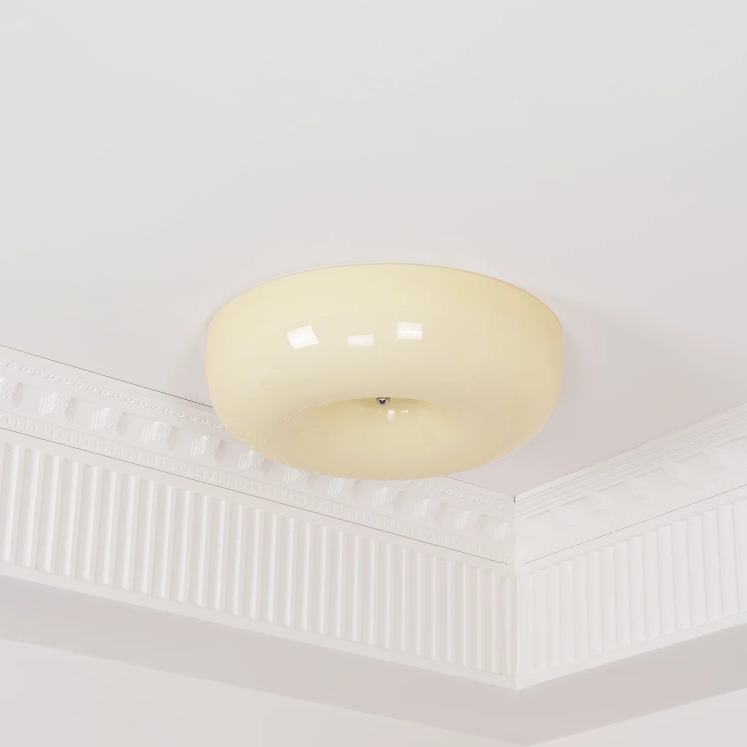Потолочный светильник Cream Pudding - ∅40см х 10см, кремовый, теплый свет