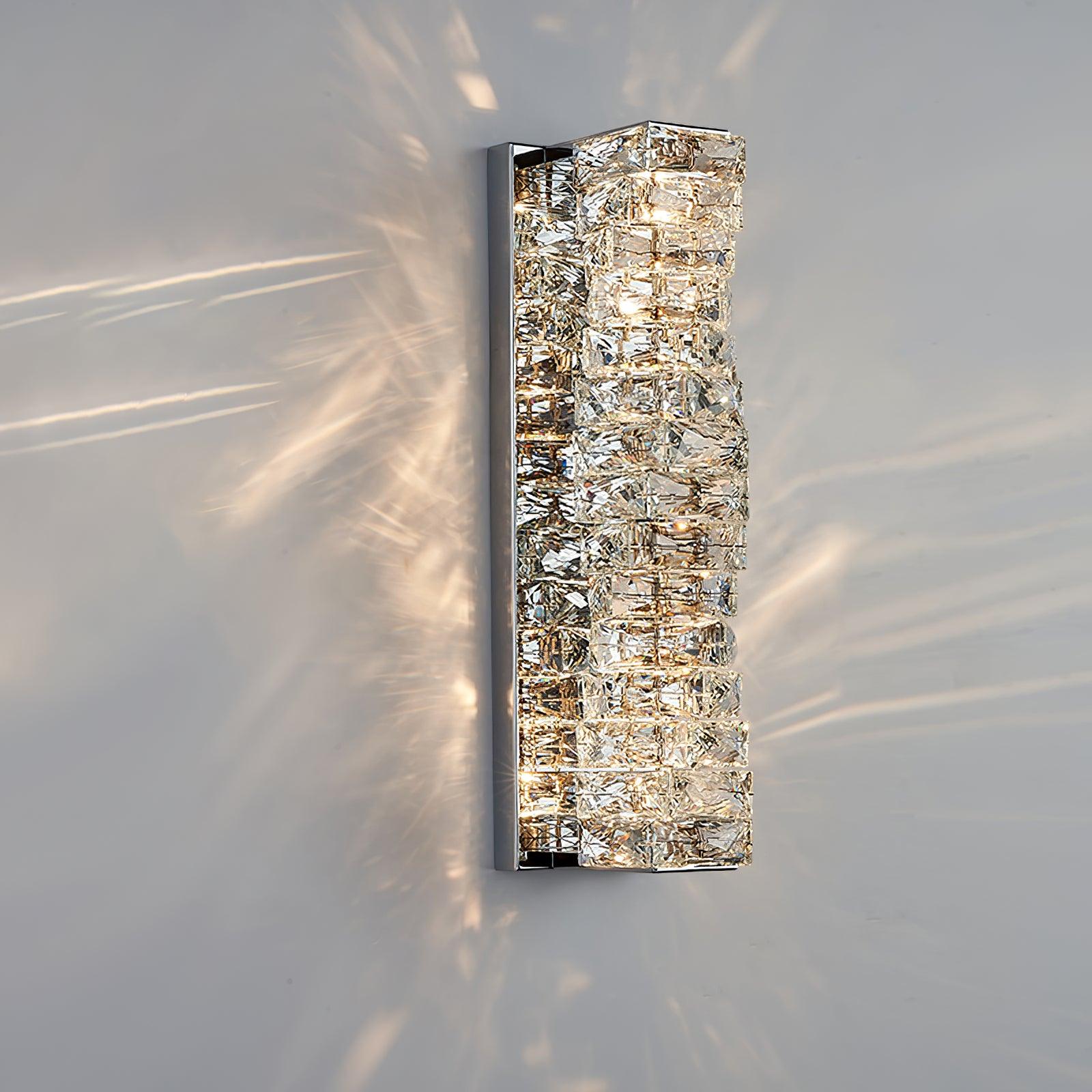 Настенный светильник Laminated Crystal - ∅12см х 46см, хром, холодный свет