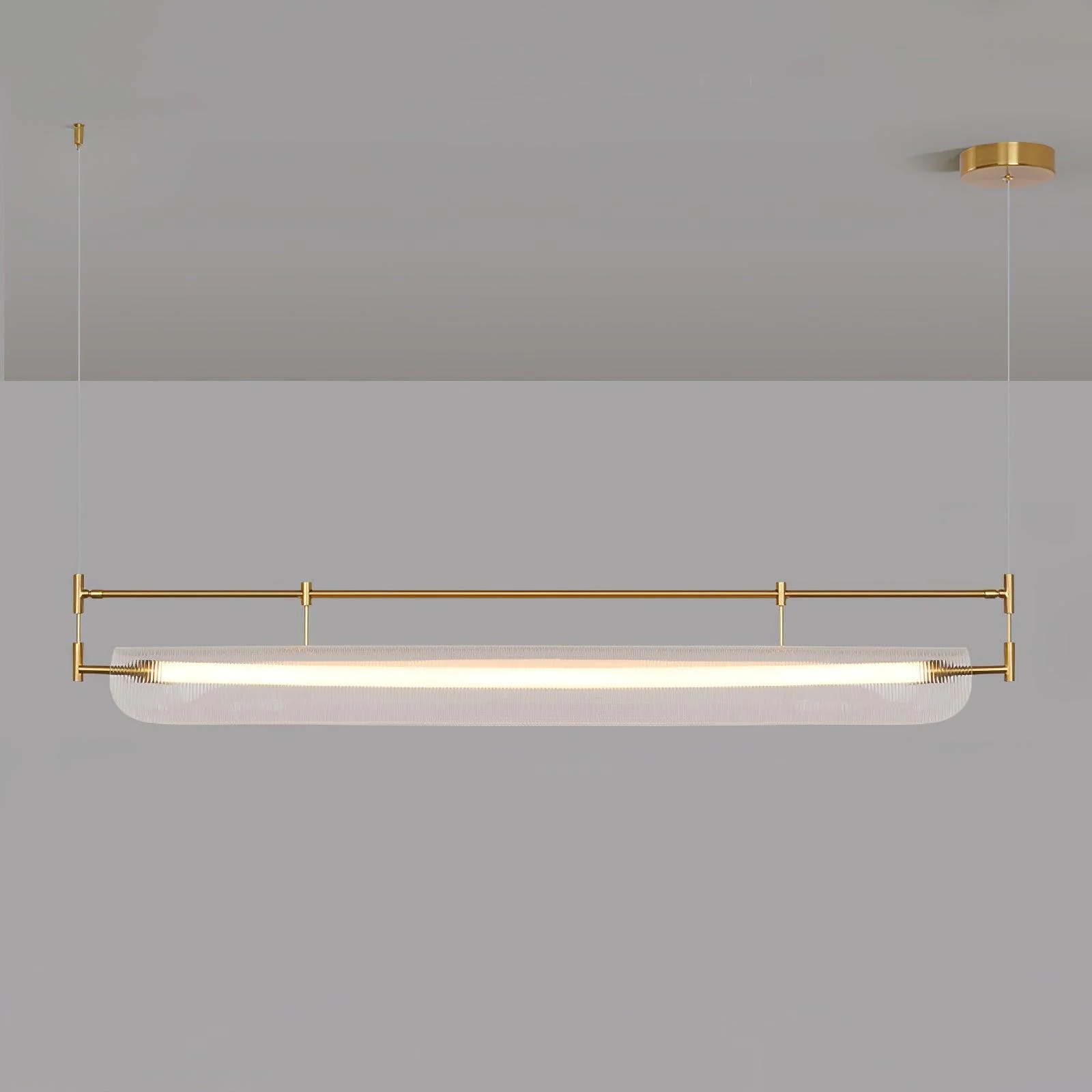 Люстра Linear Strip - 120см x 12см x 20см, черный, прозрачный, теплый свет, 25W