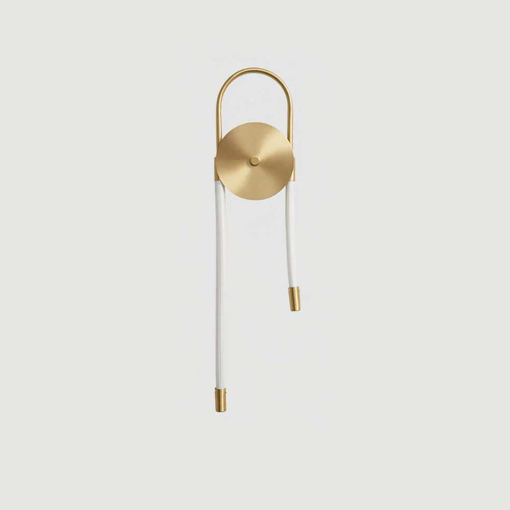 Necklace Loop Wall Lamp - Model A Set of 2 / Brass & White / Warm Light