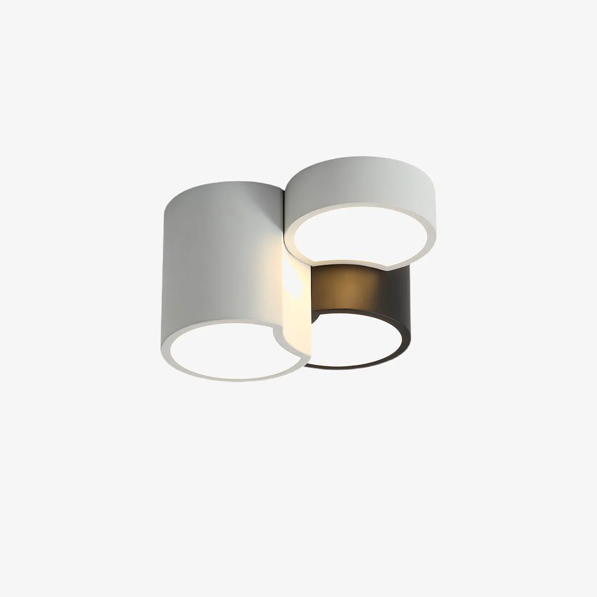 Потолочный светильник Geometric Collection - модель C, ∅30см x 25см, белый, черный, теплый свет