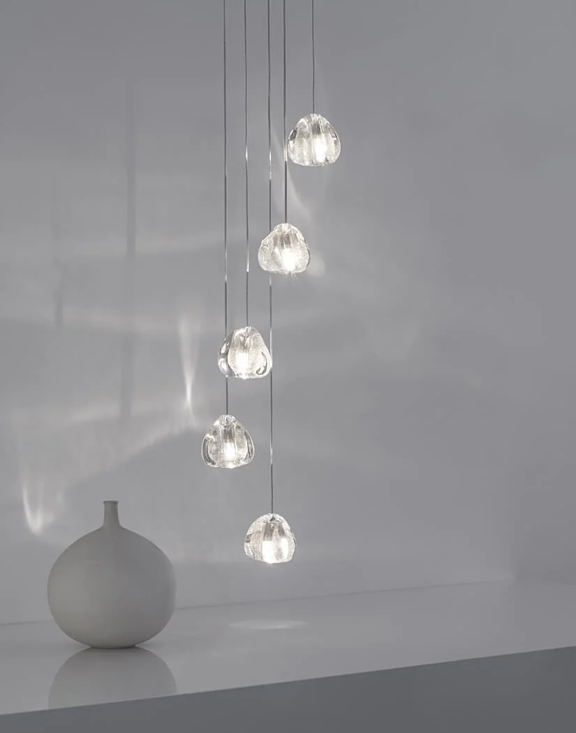 Подвесной светильник Cherry Crystal - 7 подвесов ∅35см x 150см, прозрачный