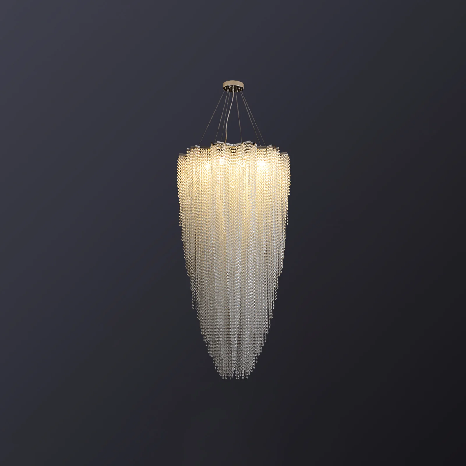 Люстра Stalizi Crystal - ∅80см x 150см, хром, прозрачный кристалл