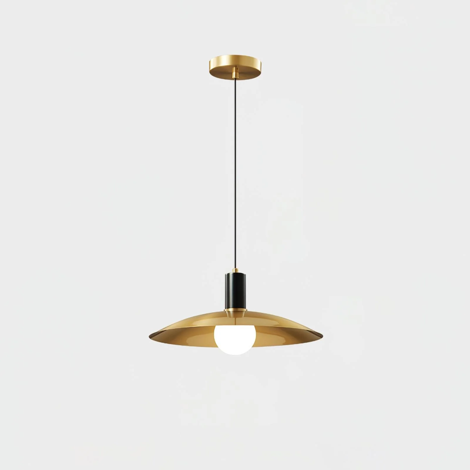 Подвесной светильник Brass Flared - ∅33см x 12см, черный, латунь