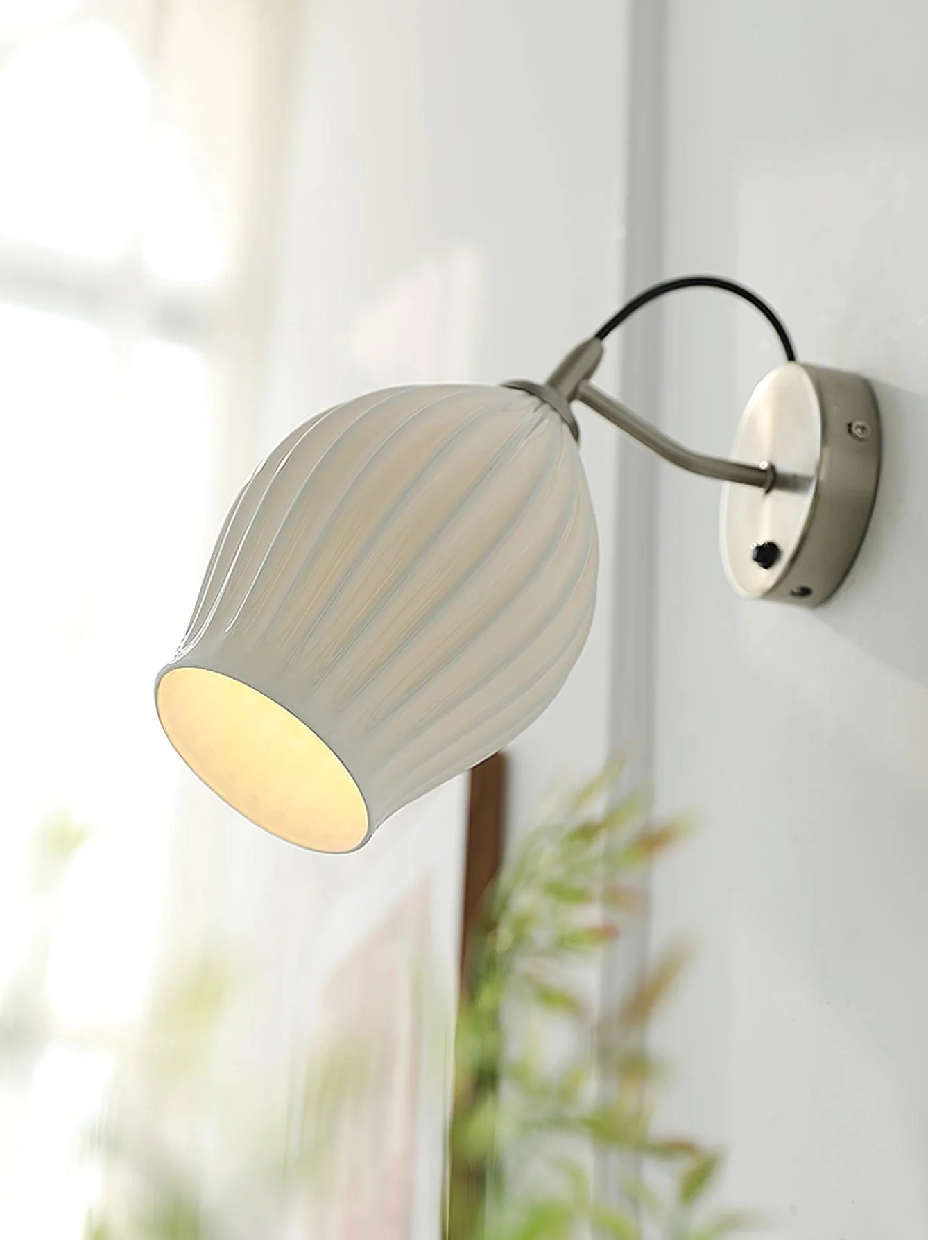 Ceramic Ribbed Wall light - Set of 2 / Copper