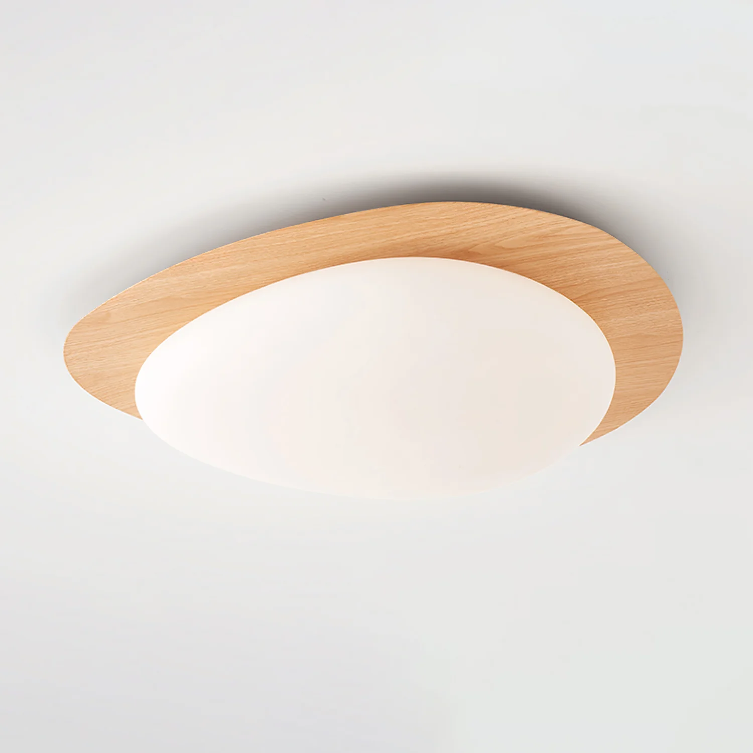 Потолочный светильник Pebble Walnut - ∅58см x 8см, рисунок под натуральное дерево (гидрографика), теплый свет