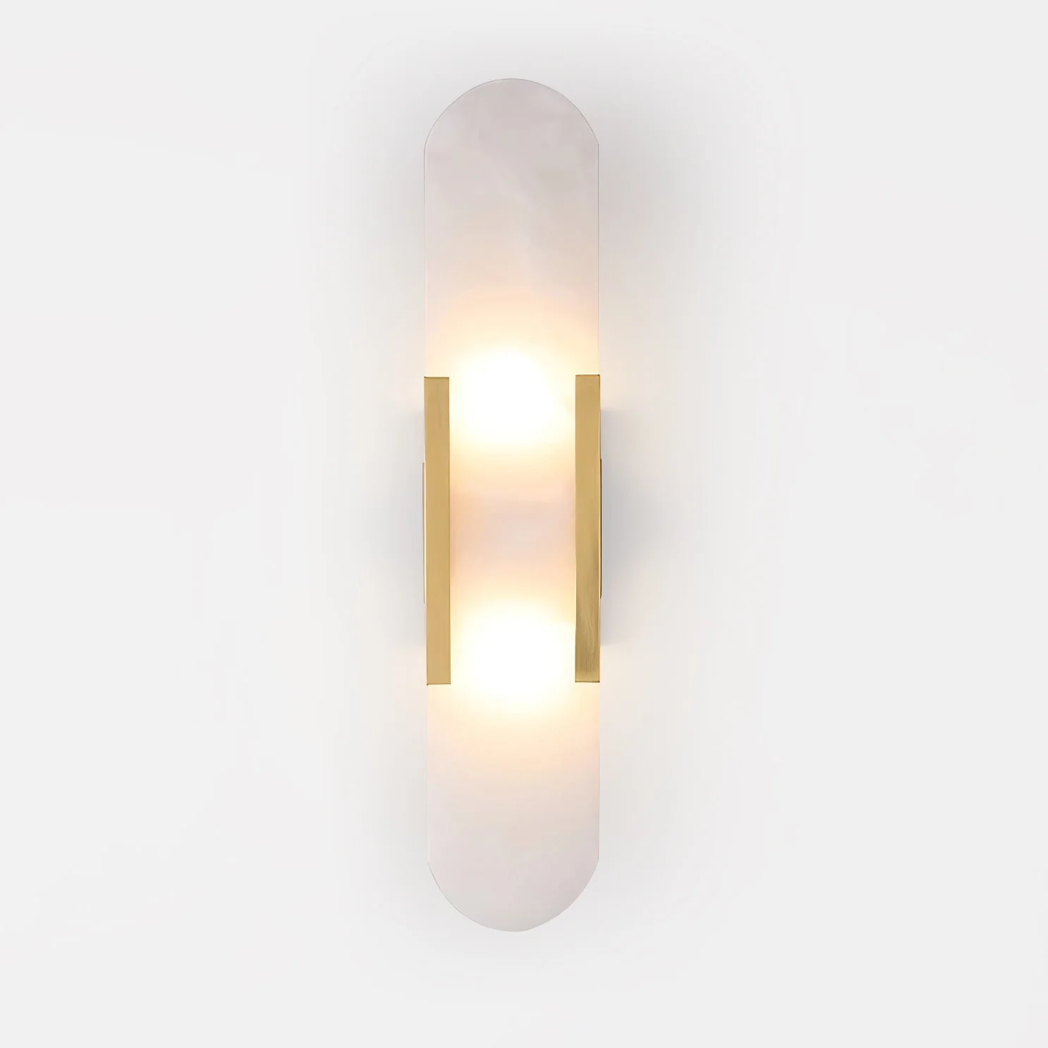 Melange Elongated Alabaster Wall Lamp - Dia 10cm x H 35cm Set of 2 / Black