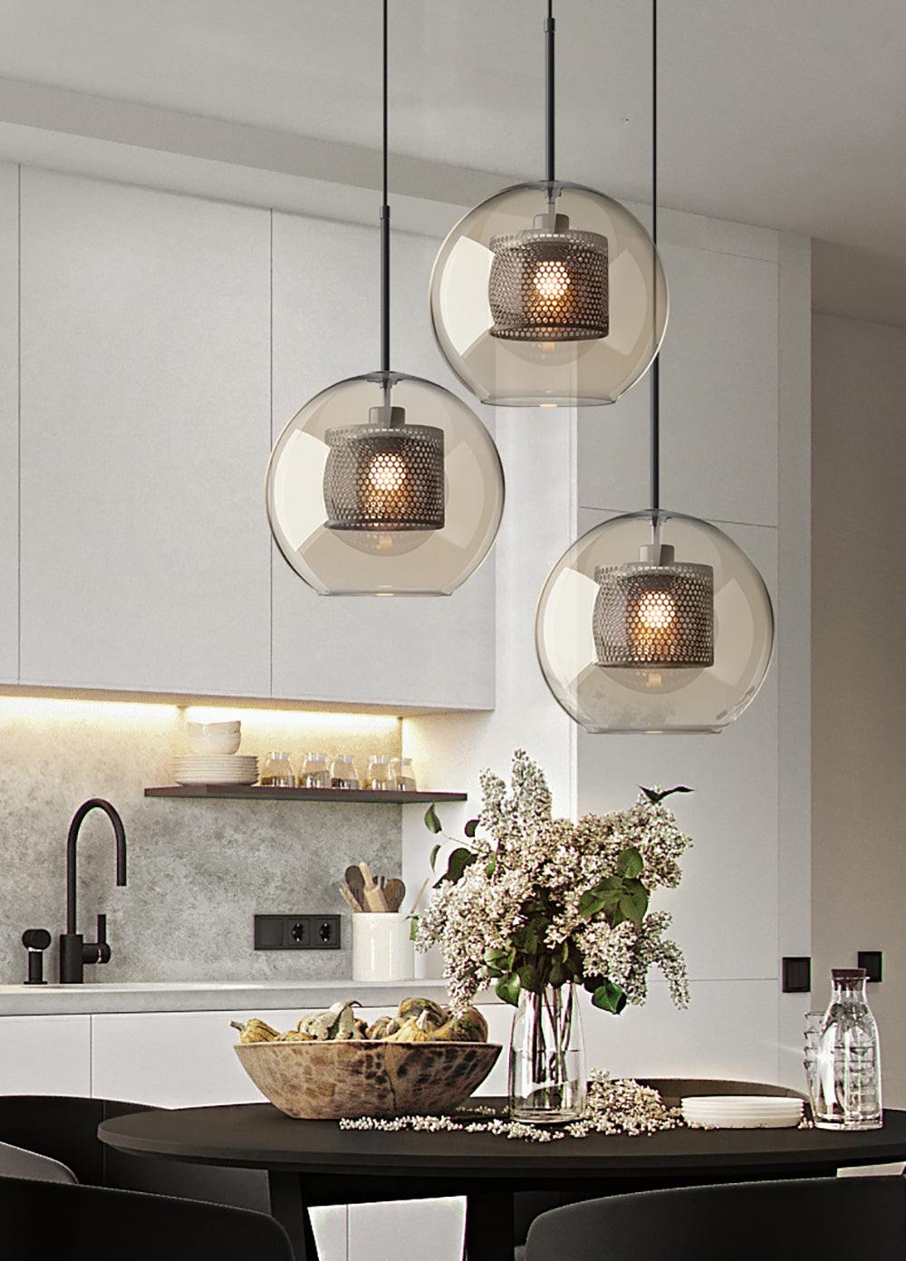 Подвесной светильник Chiswick Glass - груша, ∅25см x 28см, черный, стекло