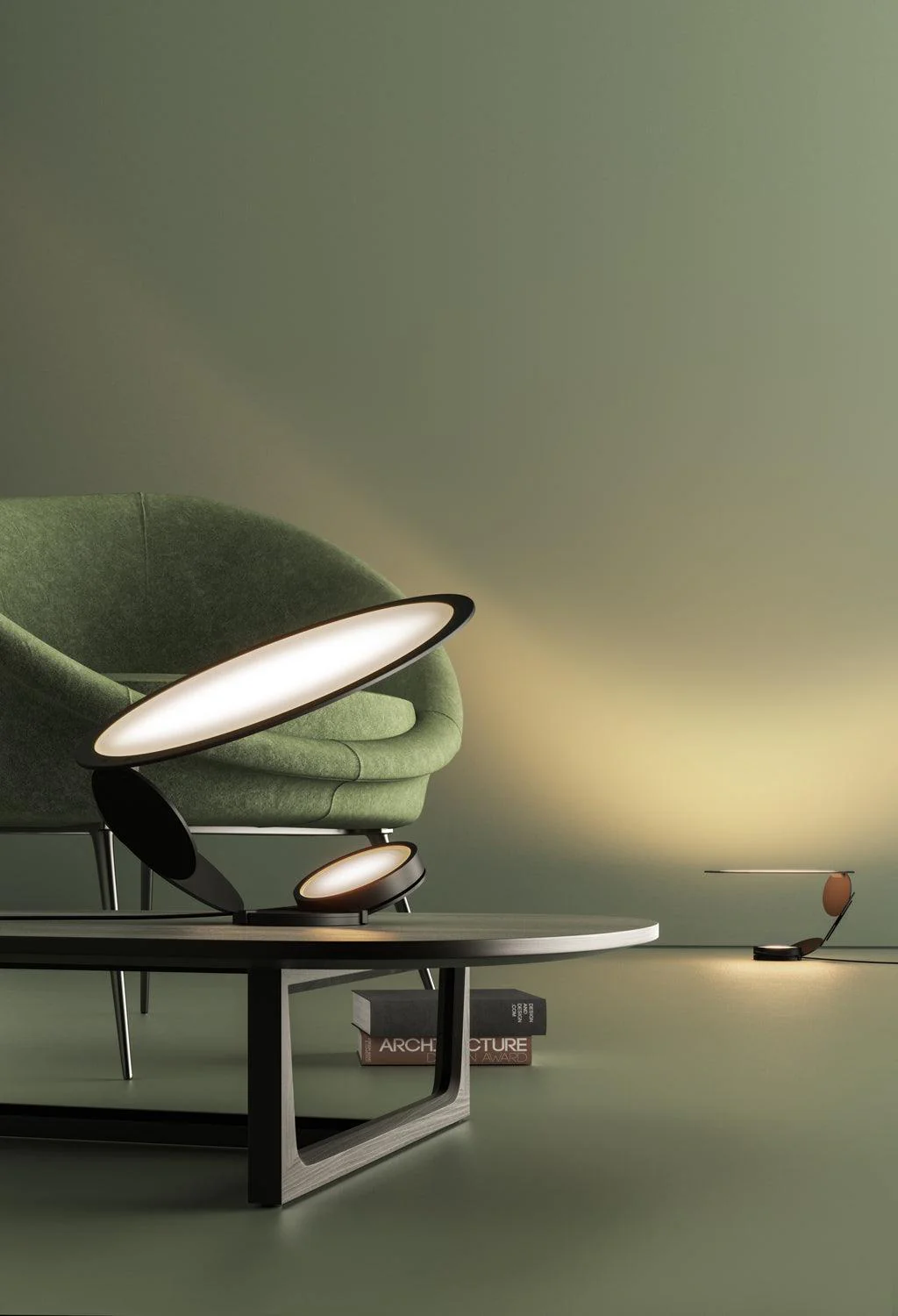 Cut Table Lamp - ∅ 19.7″ x H 11.8″ / Dia 50cm x H 30cm / Cool Light / AU plug