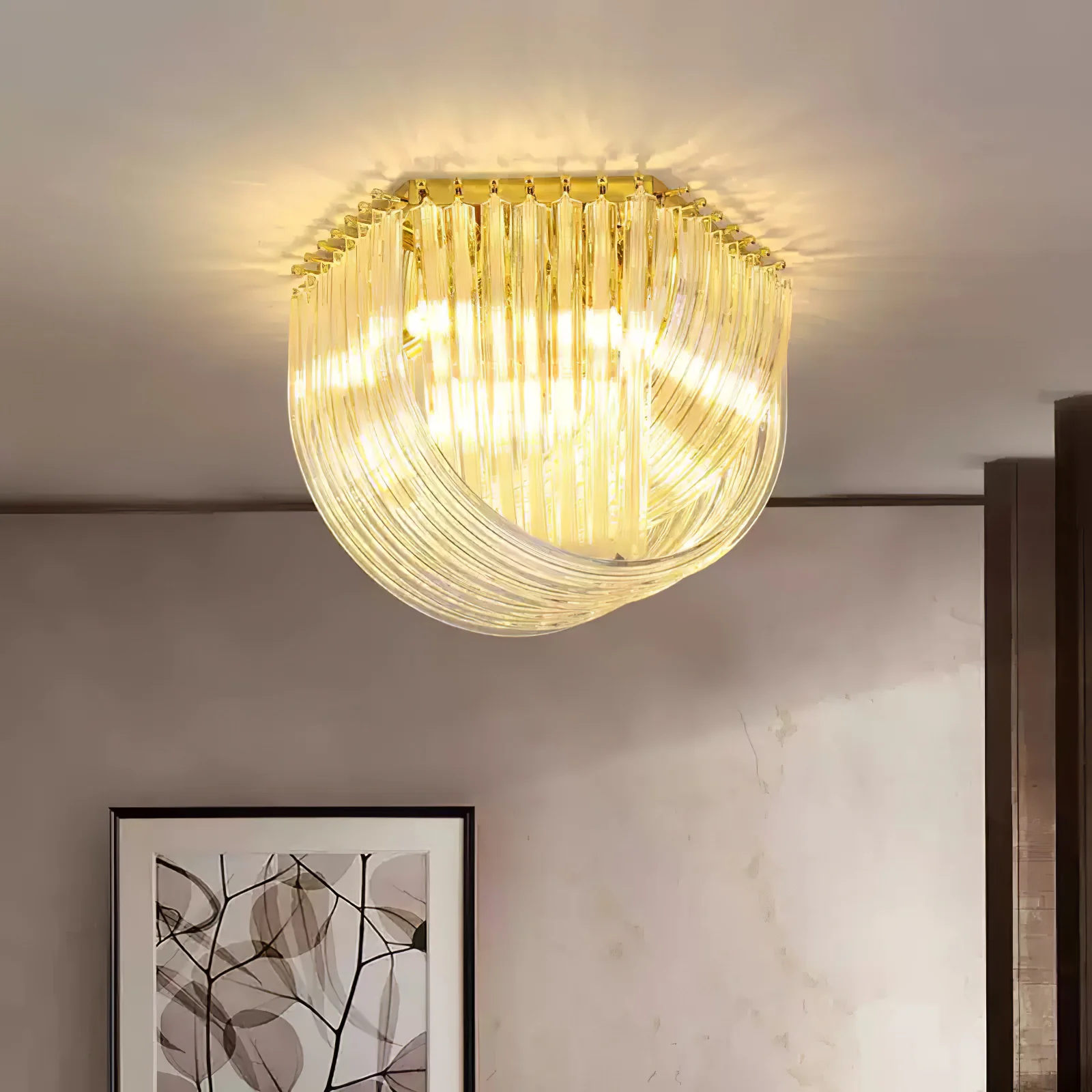 Потолочный светильник Trevi Murano - ∅80см x 46см, золотой, прозрачный