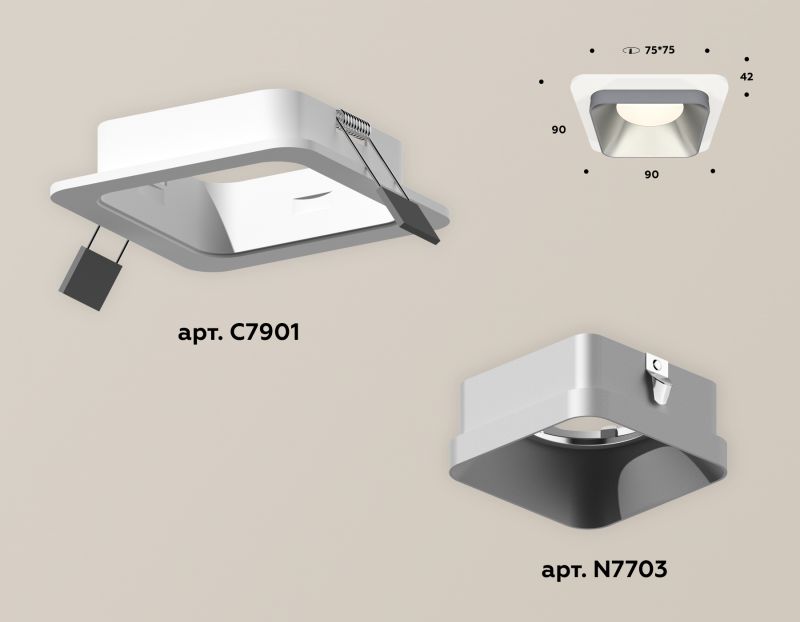 Комплект встраиваемого светильника Ambrella Techno XC7901003