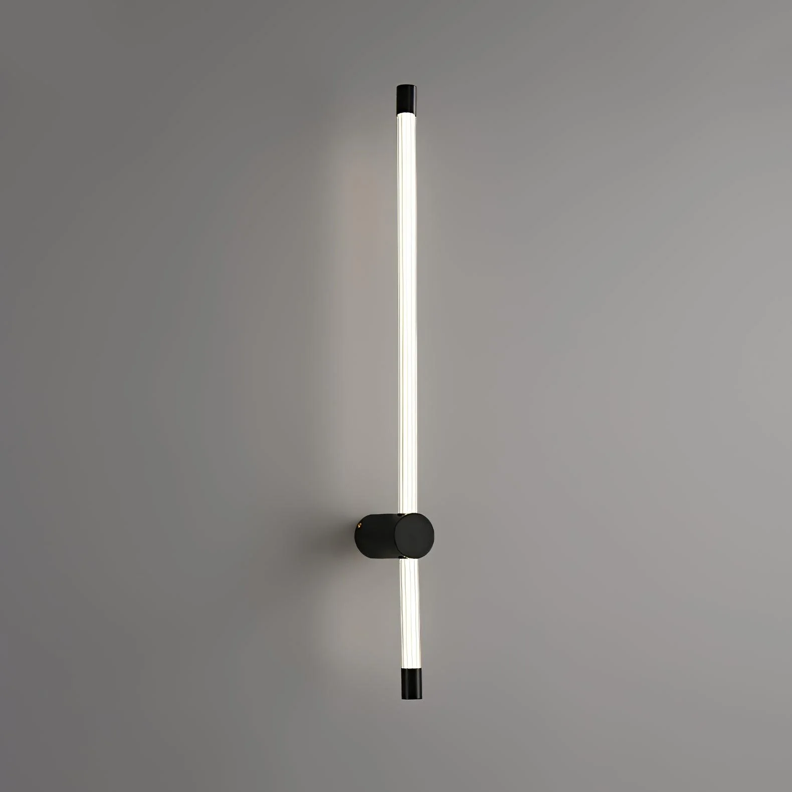 Linear LED Sconce - ∅ 2.7″ x H 25.6″ Set of 2 / Black / Warm Light