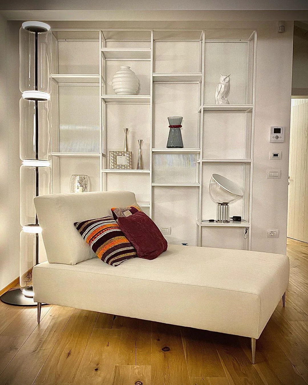 Торшер Bamboo Glass - ∅28см x 57см, стекло, черный, теплый свет