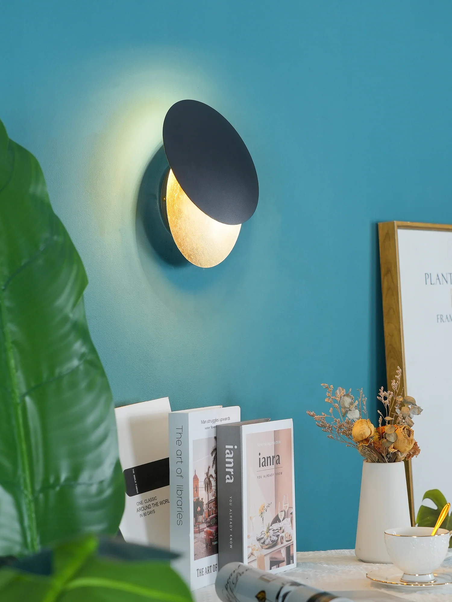 Giorgio Wall Lamp - Dia 25cm x H 25cm Set of 2 / Black & Bronze / Cool Light