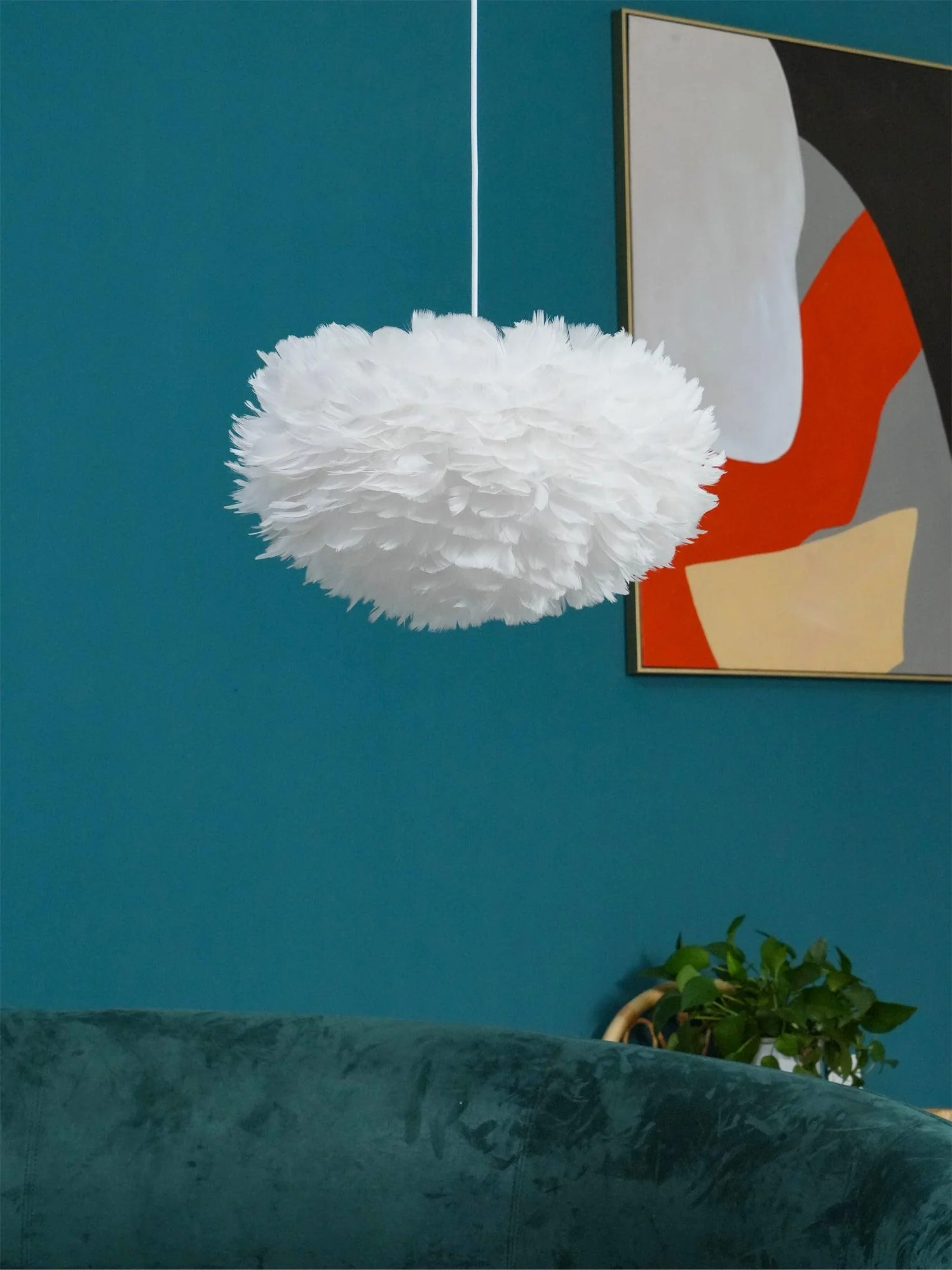Подвесной светильник Goose Feathers - ∅60см x 35см, белый