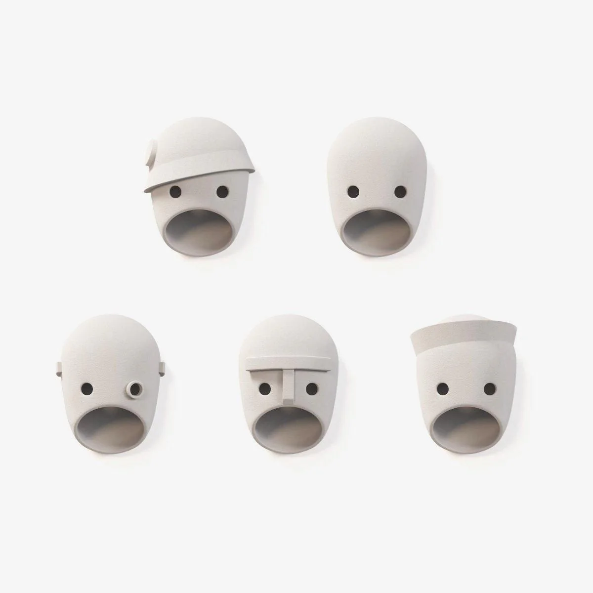 Mask Wall Light - Glen ∅ 7.1″ x H 8.7″ Set of 2 / Light Grey