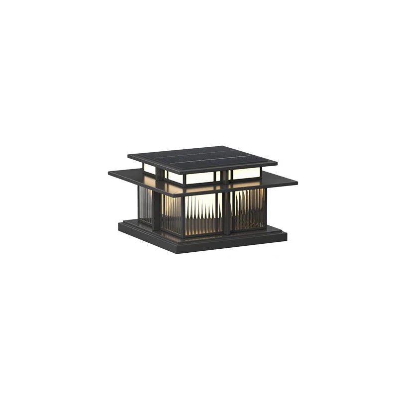 Уличный светильник Boilyn Pillar Solar - модель В, солнечная батарея, 45см x 45см x 25см, черный, теплый свет