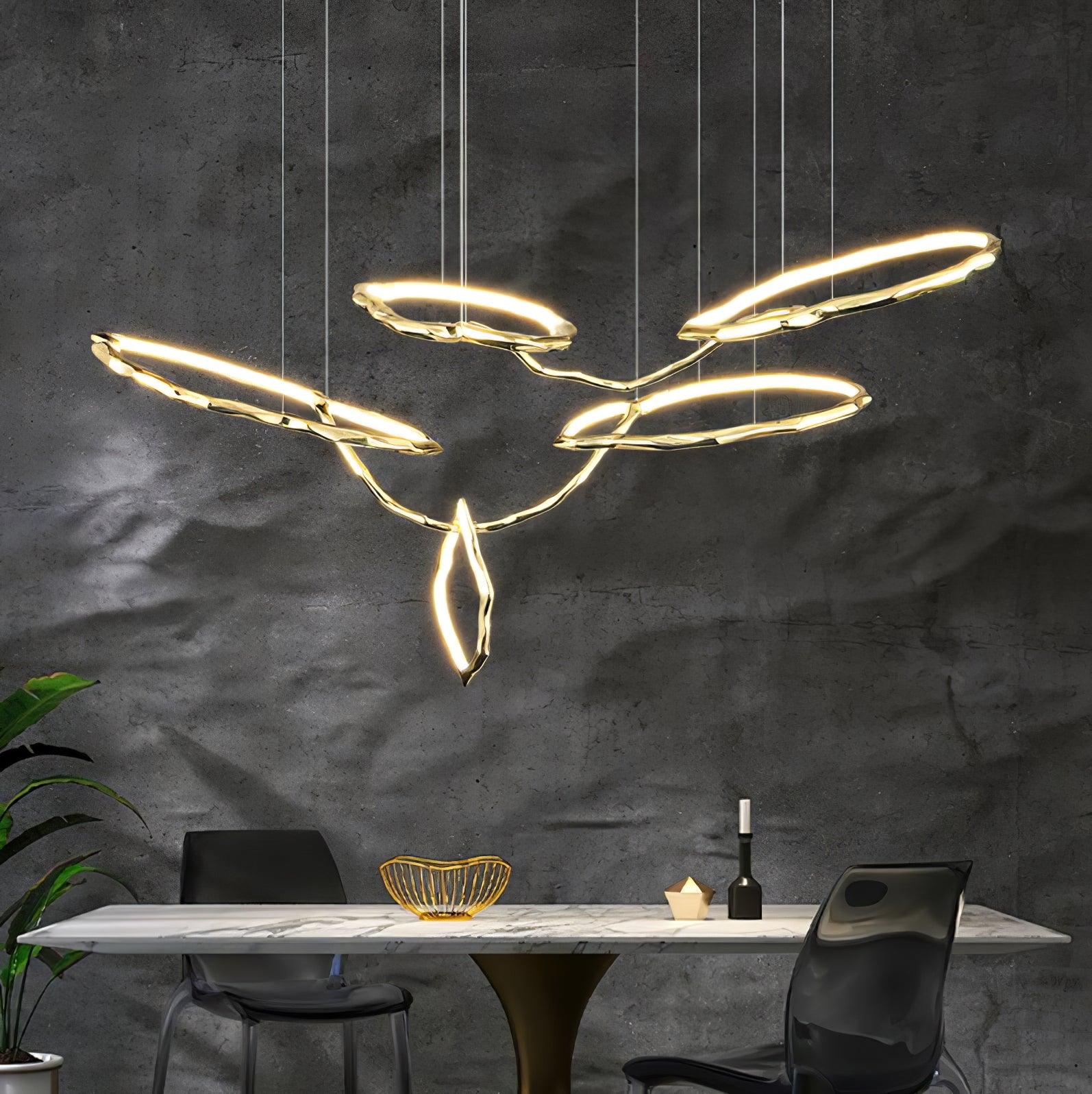 Люстра Cloud Rings Series Brass - ∅823см x 244см x 138см, золотой, белый, теплый свет