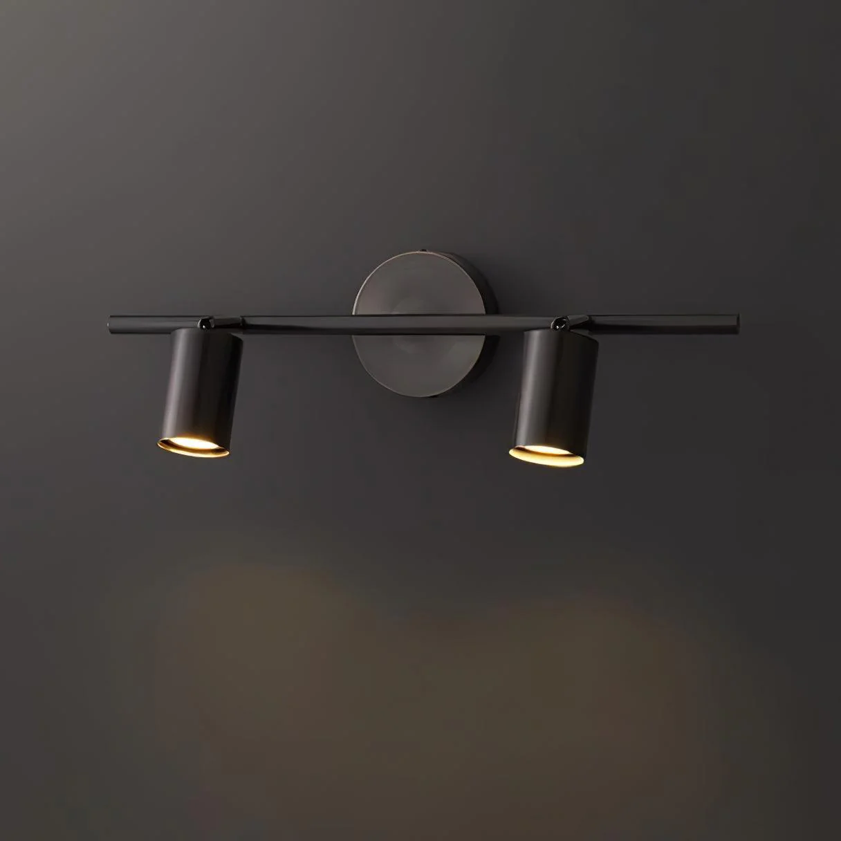 Rotatable Spotlight Wall Light - 2 heads Set of 2 / Black brushed gold