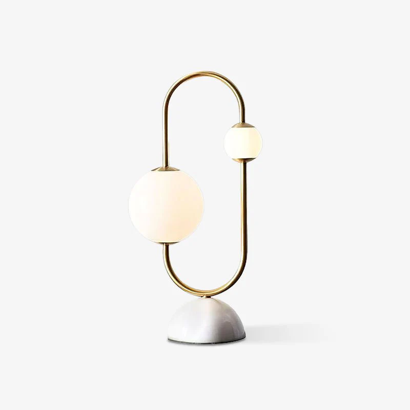 Martha Table Lamp - ∅ 11″ x H 22.8″ / Dia 28cm x H 50cm / Gold+White / AU plug