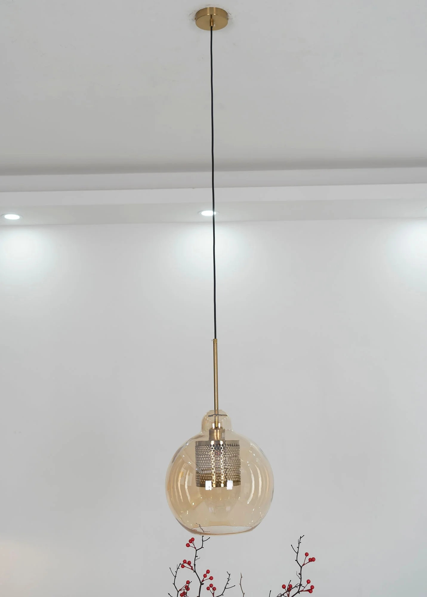 Подвесной светильник Chiswick Glass - груша, ∅25см x 28см, черный, стекло