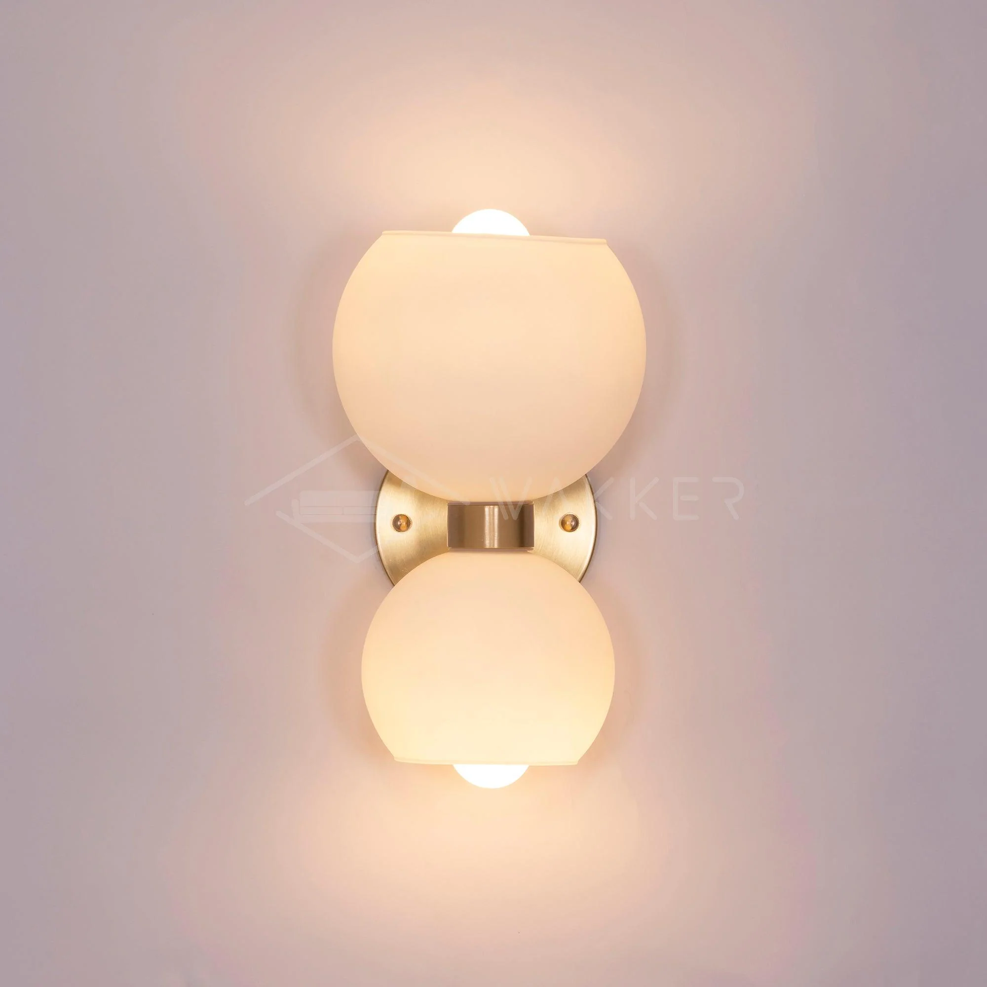 Round Pearl Sconce - Set of 2 / Brass / Smoke grey