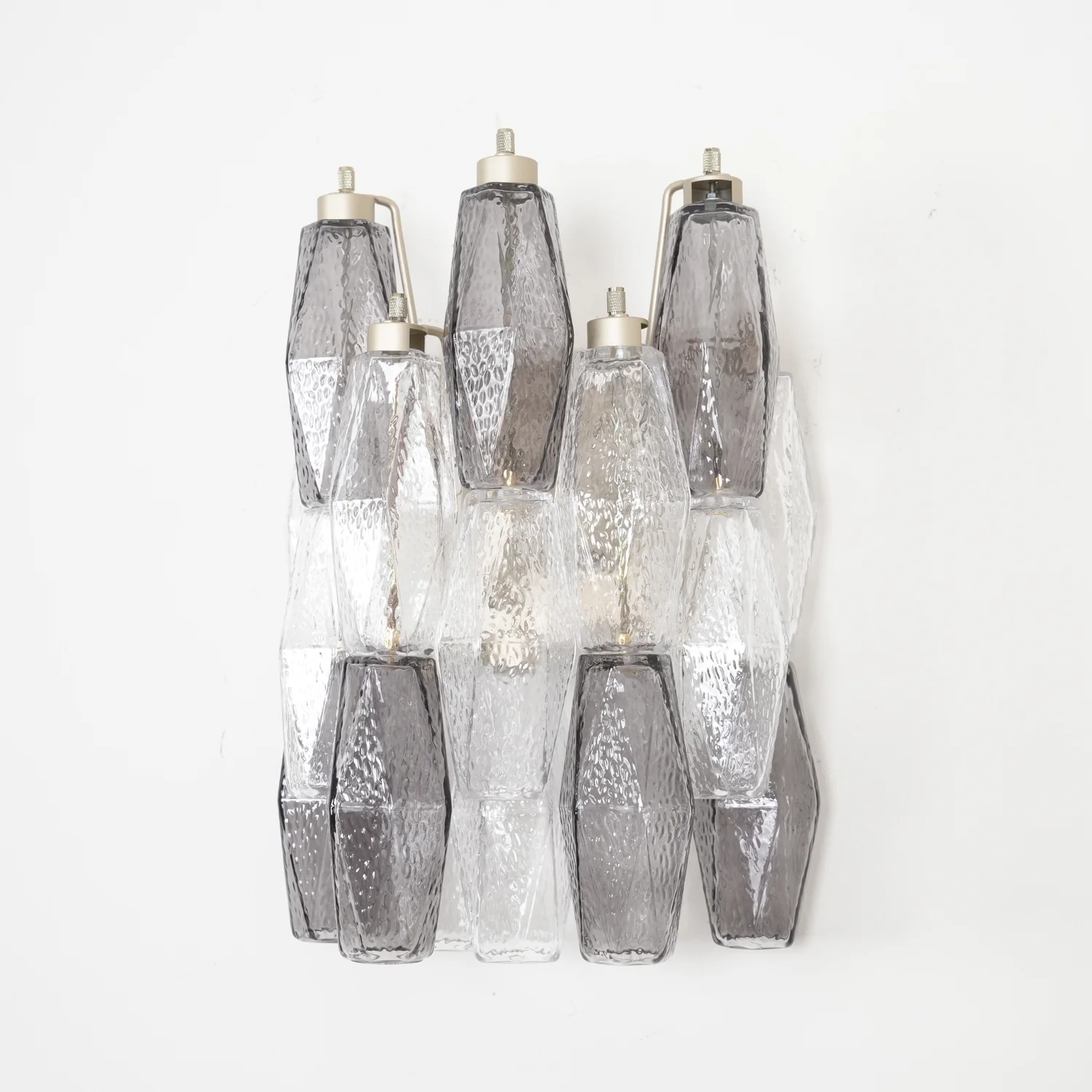 Настенный светильник Murano Rhombus Glass - ∅40см х 38см, дымчато-серый, прозрачный