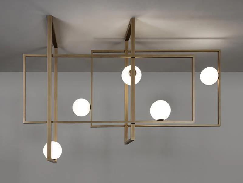 Потолочный светильник Mondrian Glass - 120см x 35см x 50см, медь