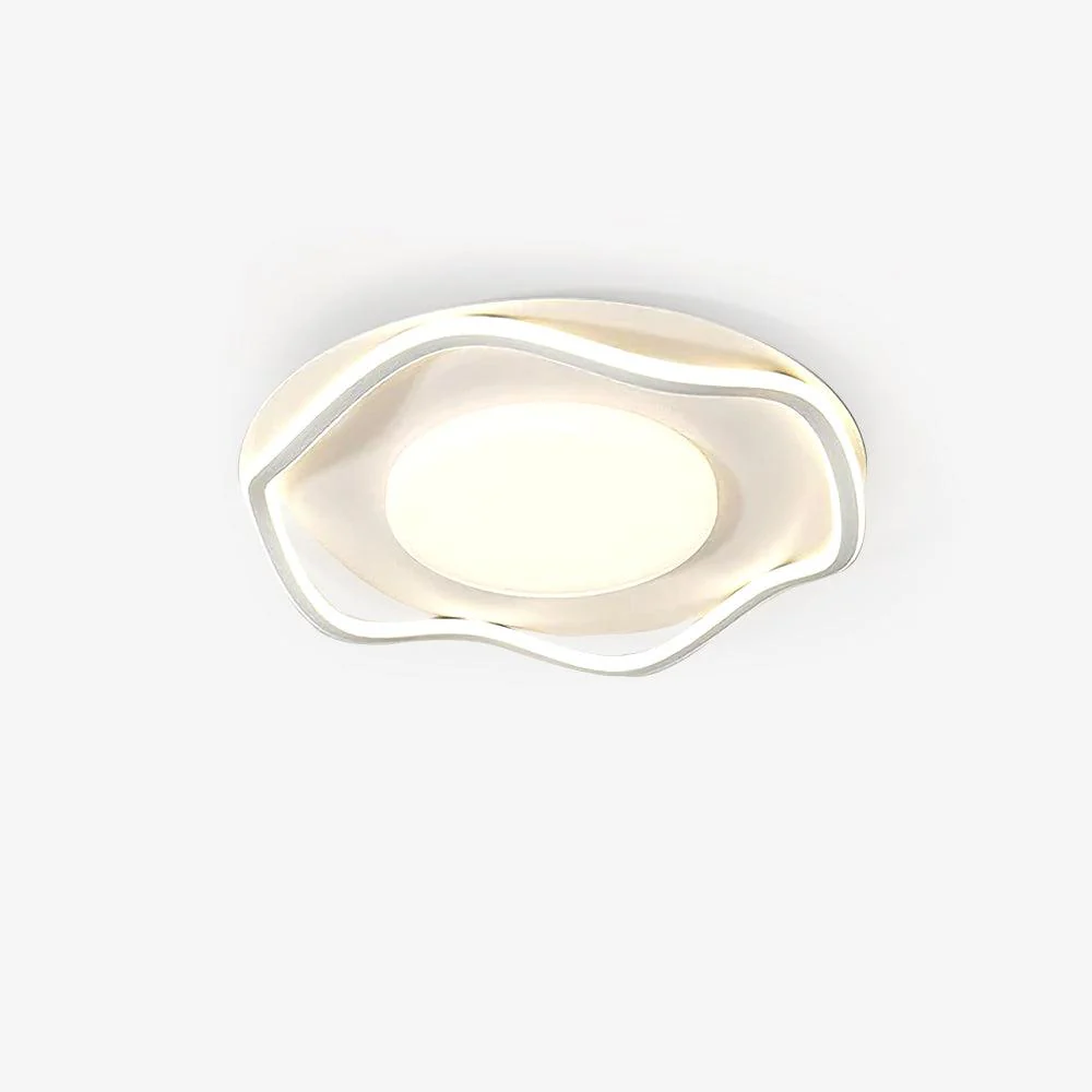 Потолочный светильник Minimalist Cloud Shape - ∅48см x 10см, белый, черный, холодный свет