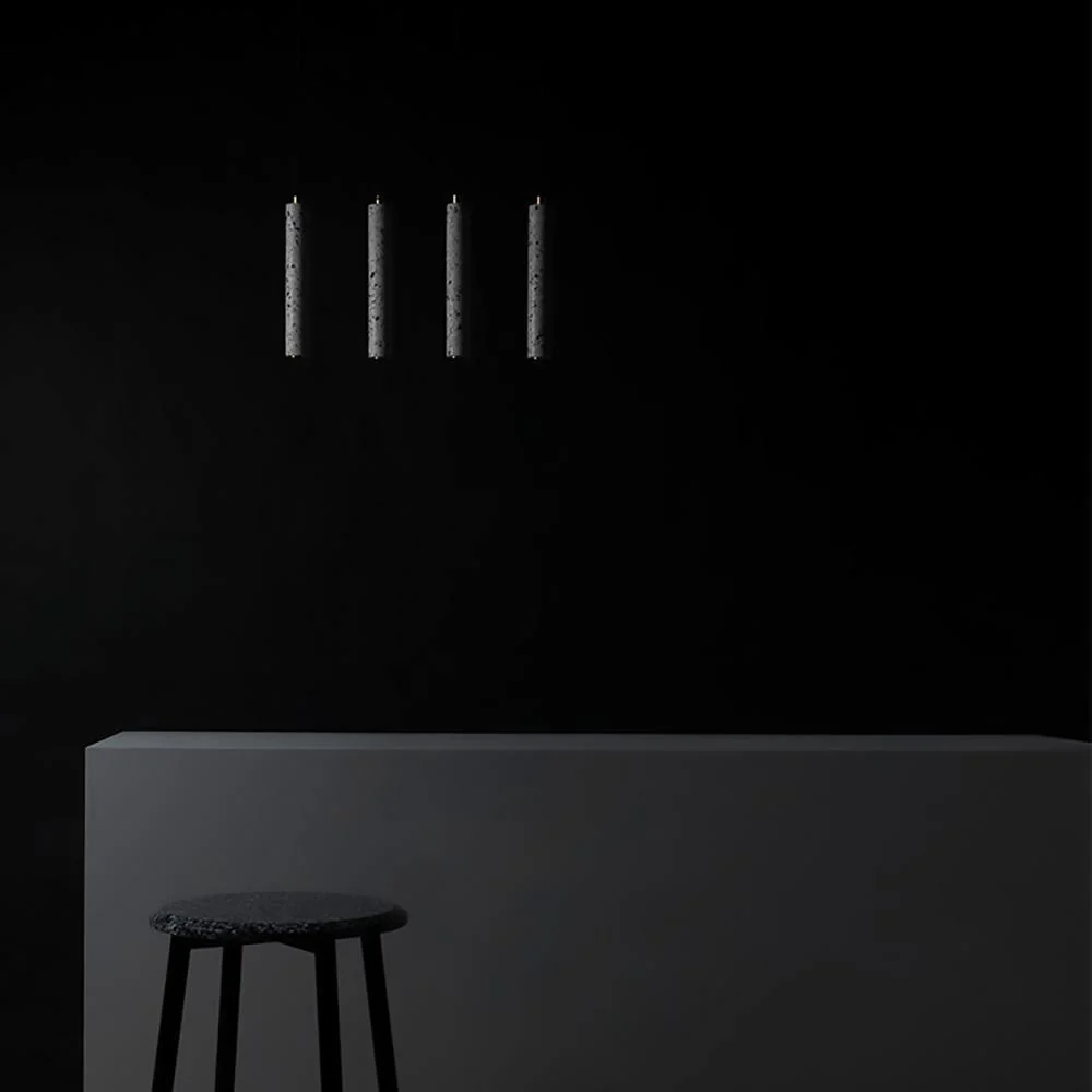 Подвесной светильник Bang Concrete - 8 подвесов ∅30см x 200см, серый бетон