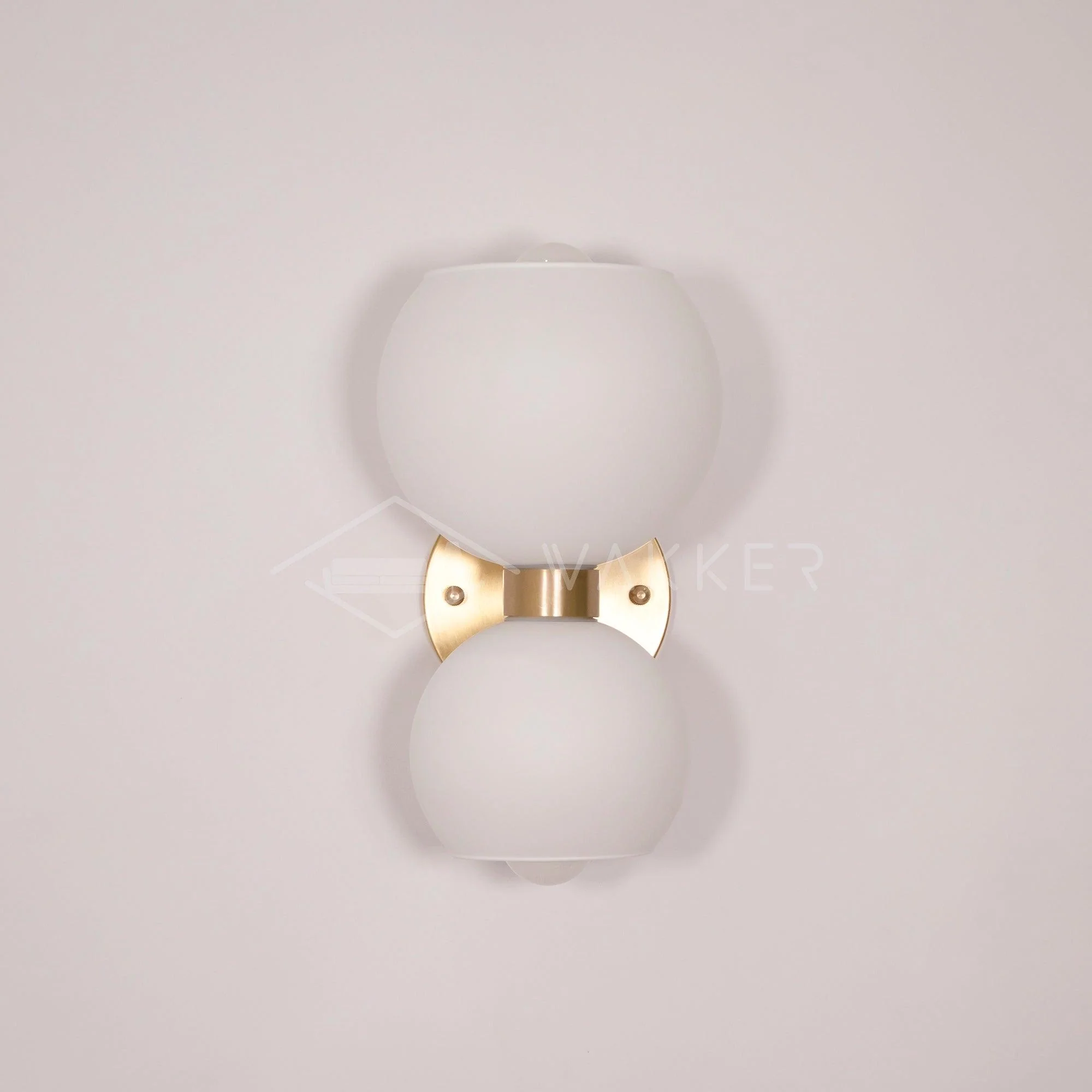 Round Pearl Sconce - Set of 2 / Brass / Smoke grey