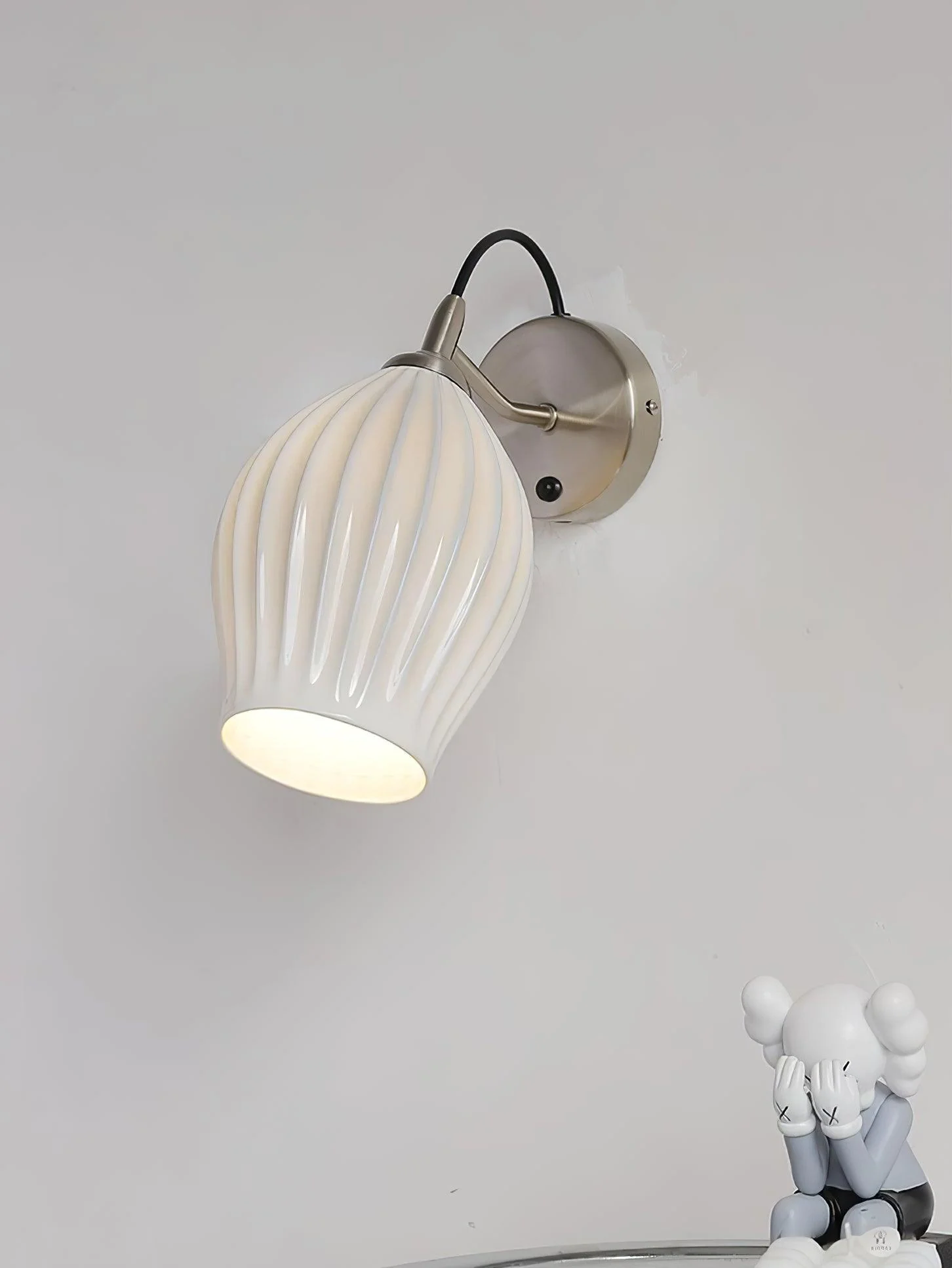 Ceramic Ribbed Wall light - Set of 2 / Copper