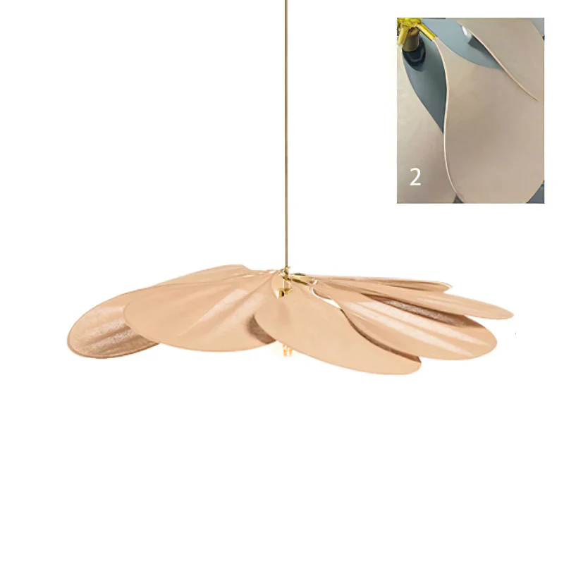 Подвесной светильник Precieuse Petals - ∅80см x 30см, винный красный, золотой, модель 11