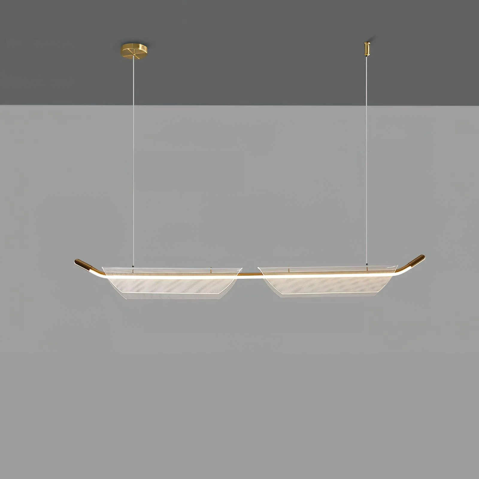 Подвесной светильник Two Boats - 100см x 10см x 13см, золотой, прозрачный, 3000-6500К