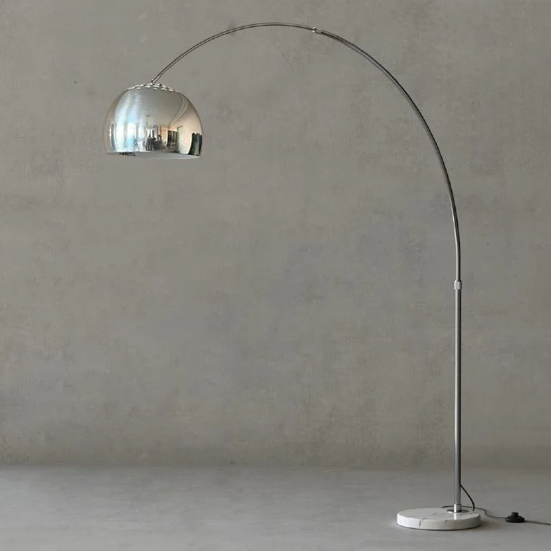 Торшер Sneedville Arched - 150см x 170см, нержавеющая сталь, сатинированный никель, белый