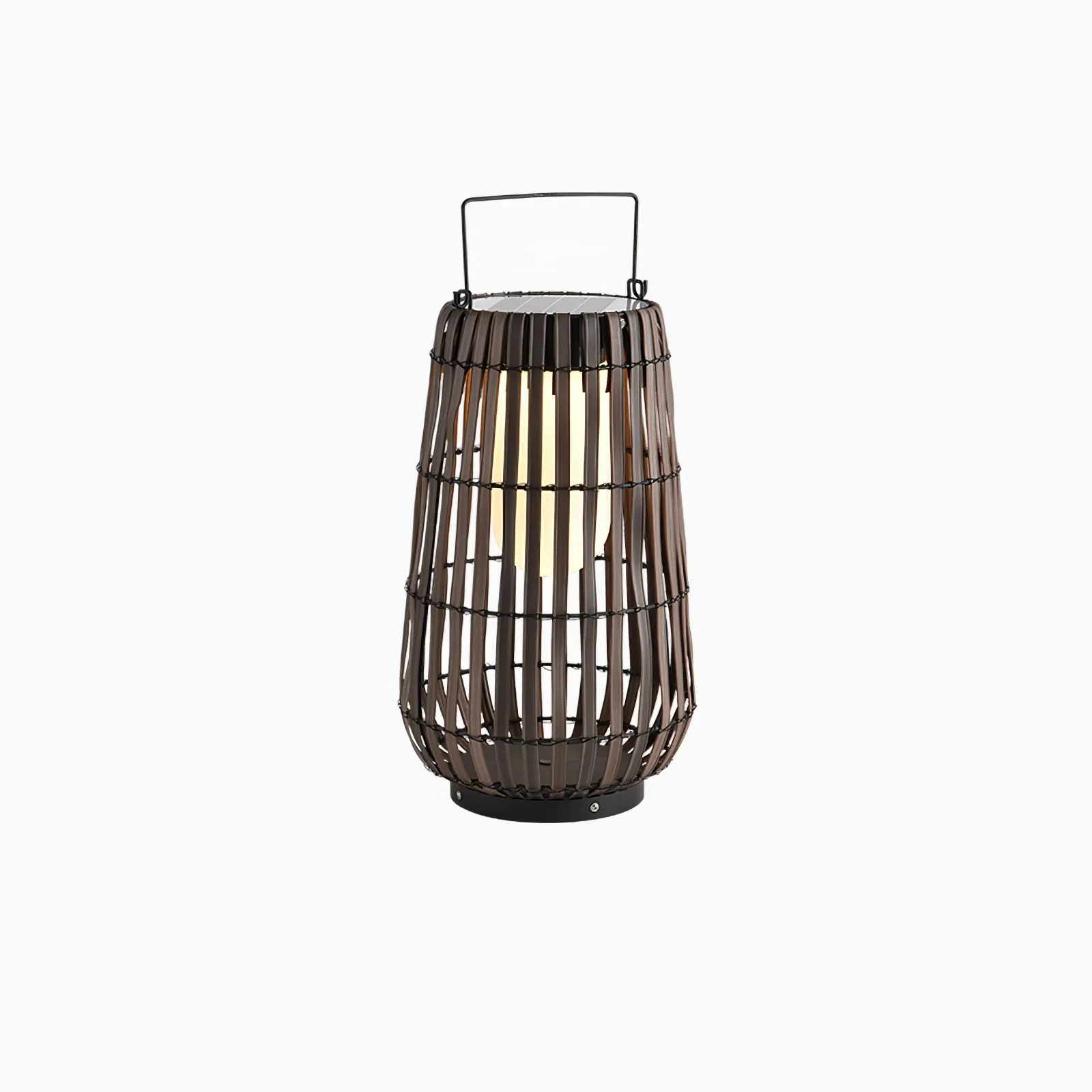 Уличный светильник Tropic Braid Lantern - модель B, солнечная батарея, ∅30см x 40см, черный, дерево