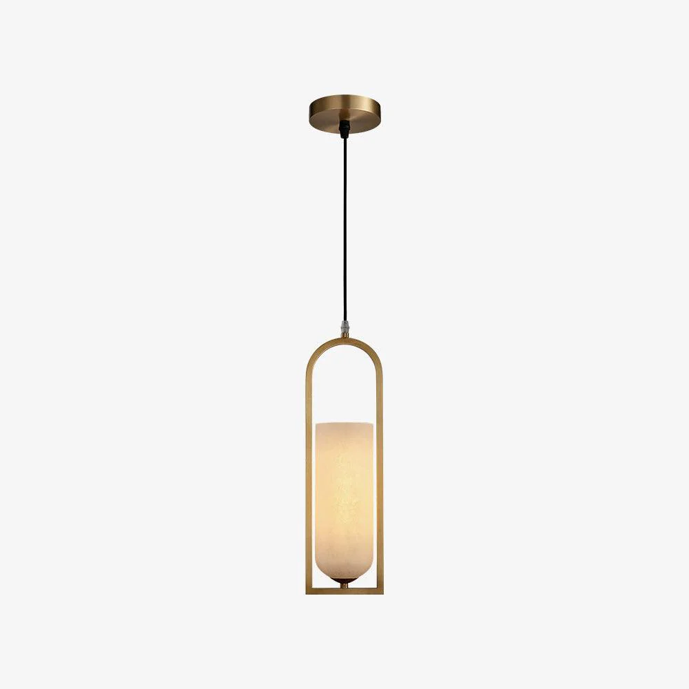 Подвесной светильник Melange Small - ∅60см x 150см, латунь, белый