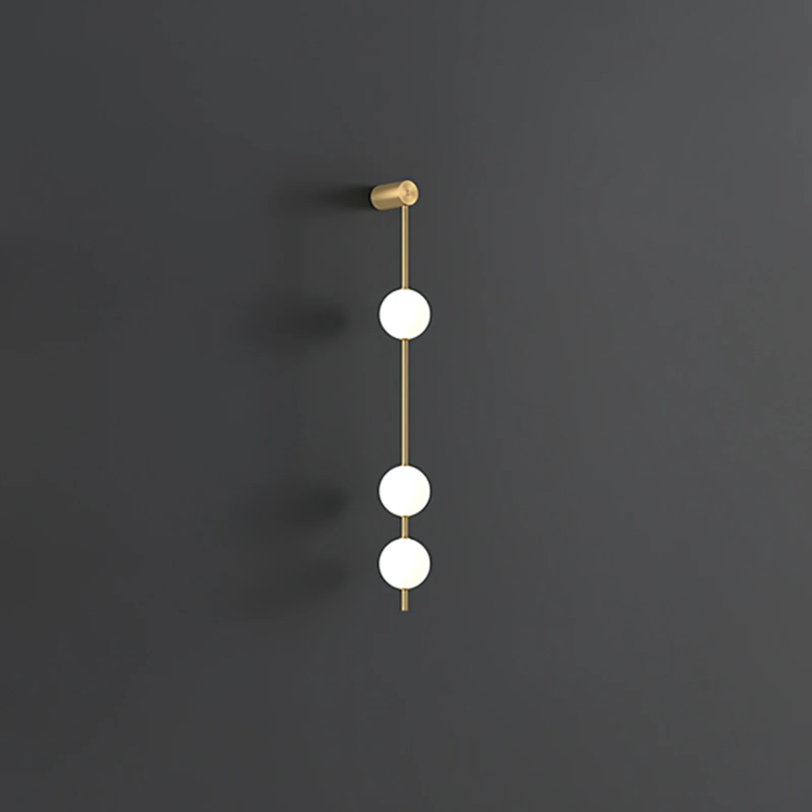 Vertical Balls Wall Lamp - 5 Lamps Set of 2 / Nickel & Glass Ball / Neutral Light
