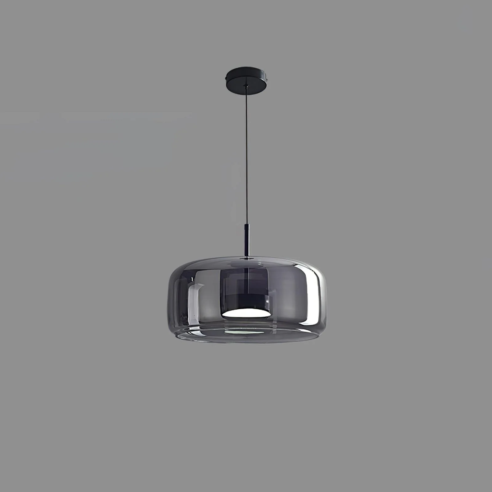Подвесной светильник Metro Sphere Glass - ∅26см x 25см, черный, дымчато-серый, теплый свет