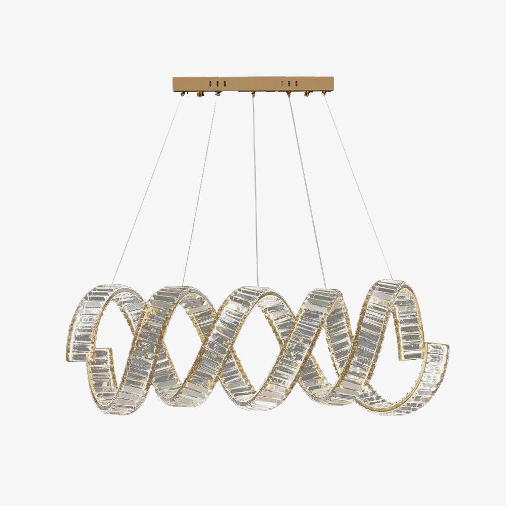 Люстра Curved LED - двойной ∅150см x 150см, золотой, прозрачный, двухцветный/многоцветный светодиод