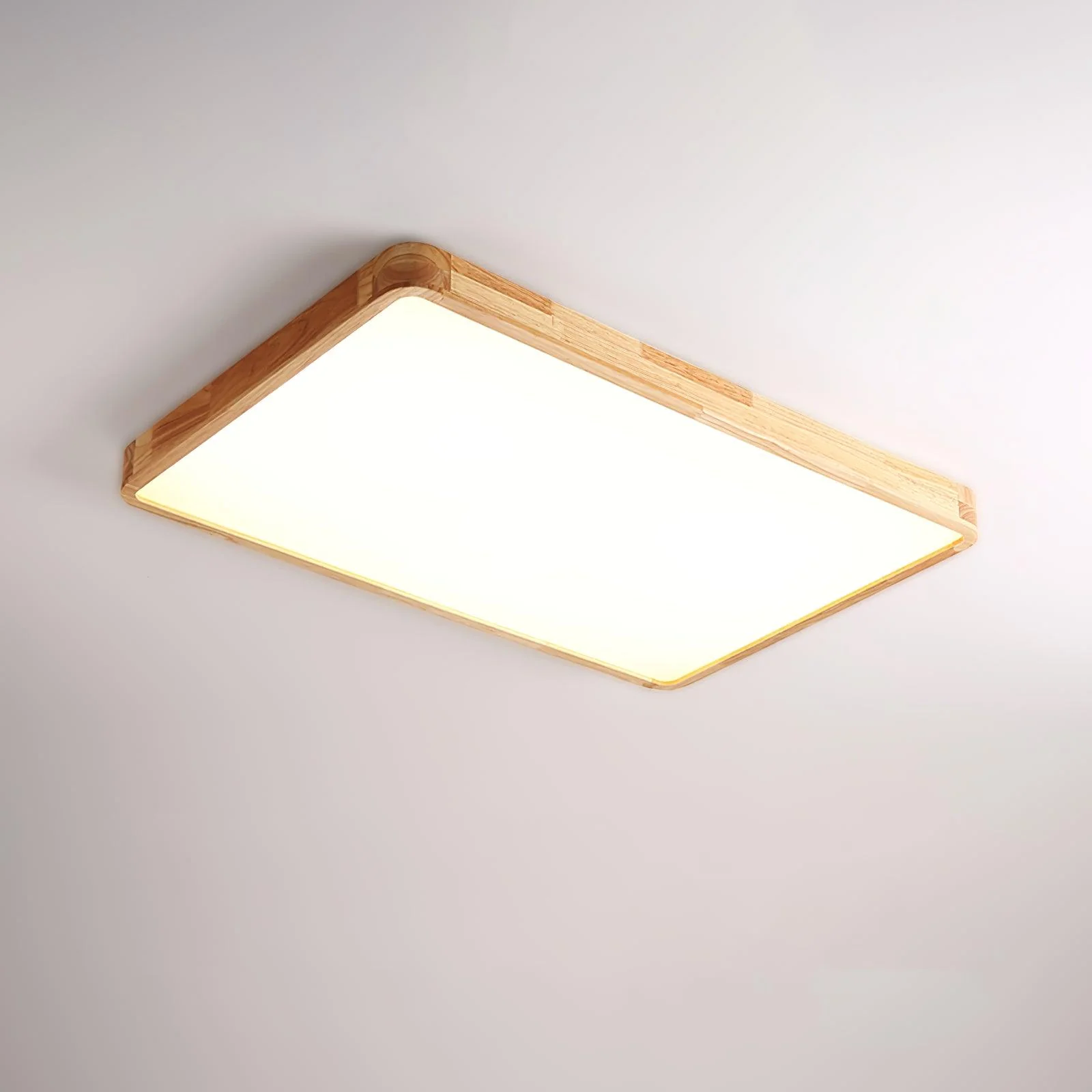Потолочный светильник Wooden Geometric - ∅40см x 7см, дерево, теплый свет